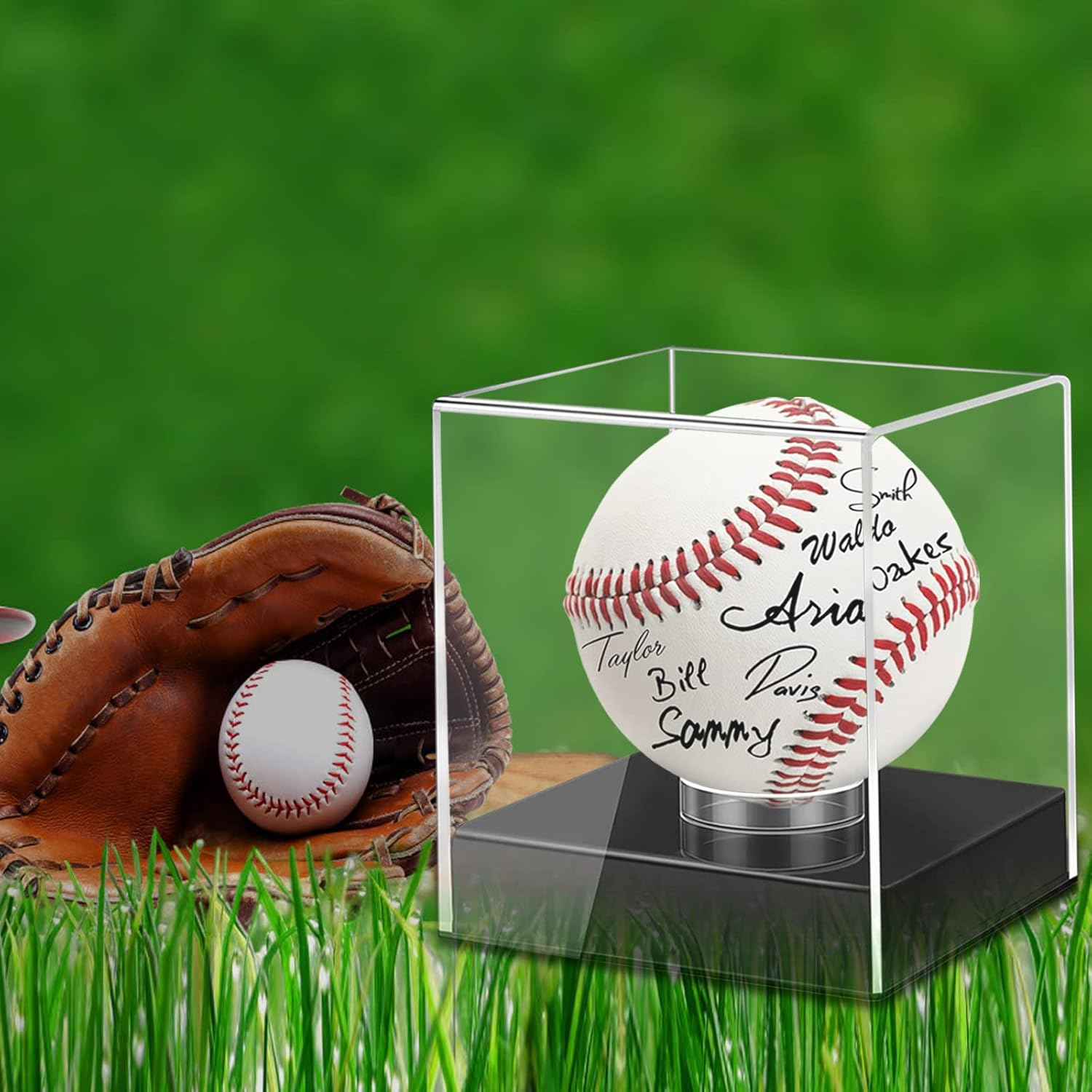 Baseball Display Case, UV Protected Acrylic Cube, Clear Case for Memorabilia and Autographed Balls (1 PC)