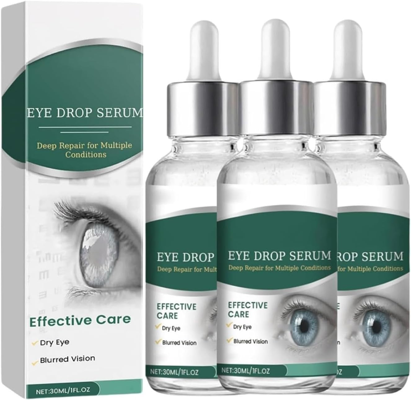 Nano Eye Drops Serum, Natural Lubricant Eye Drops for Dry Eyes, Relieves Symptoms of Presbyopia, Tired, Stressed & Moisturizing (3Pcs) image number 4