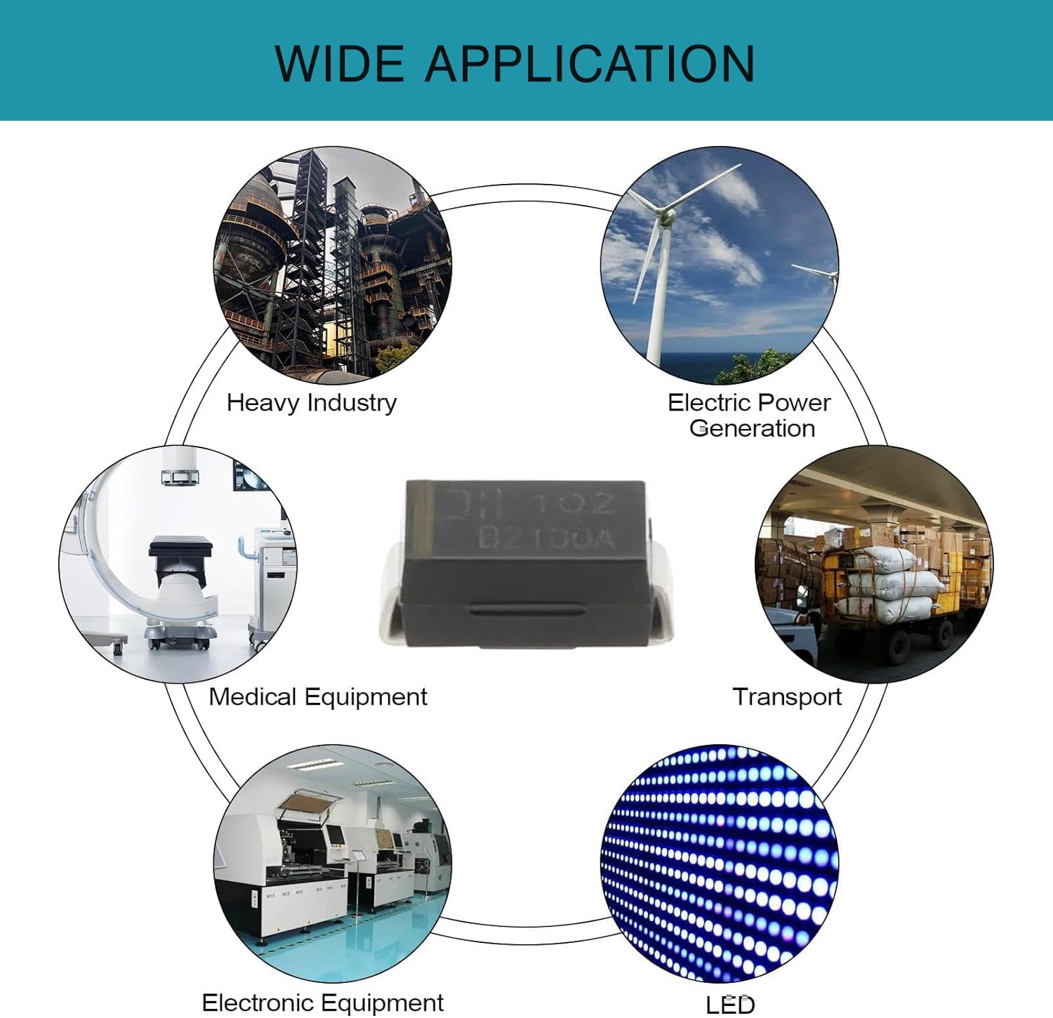 Rectifier Diode Chip SMD Rectifier Diode Bass Module B2100A-13-F Schottky Chip SMD for Module Internal Circuit Board Control Power Supply 10Pcs (10) image number 4