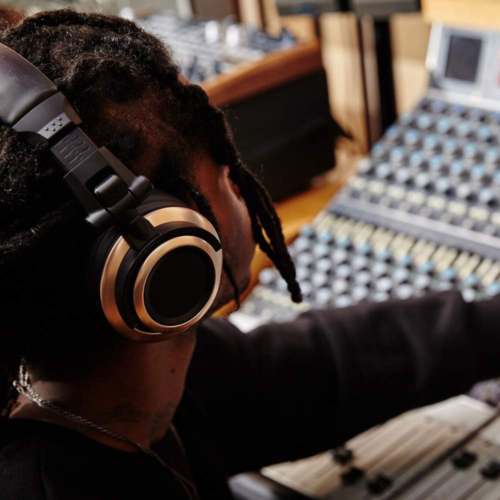 Status Audio CB-1 Closed Back Studio Monitor Headphones with 50Mm Drivers - for Music Production, Mixing, Mastering and Audiophile Use (Black & Gold) image number 1