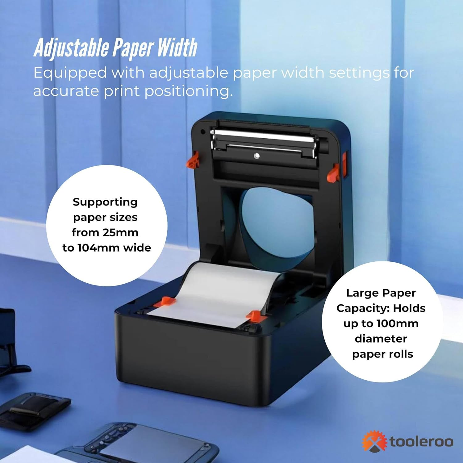 Tooleroo Bluetooth Thermal Label Printer - USB POS Receipt Shipping Printing image number 6