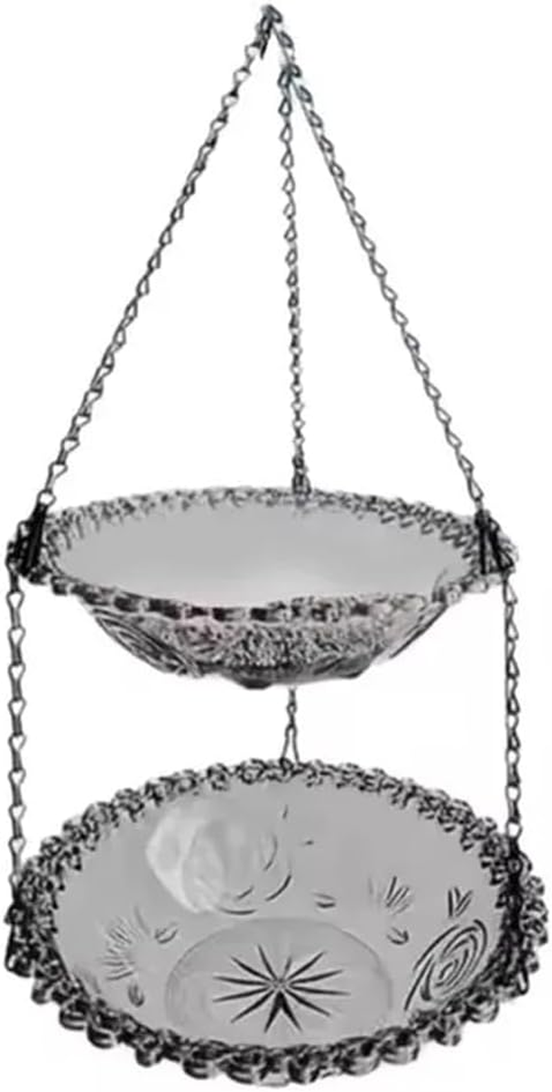 AIMALL Elegant Two-Tier Hanging Bird Feeder - Decorative Garden Bird Bath and Feeding Station, Perfect for Outdoor Decor