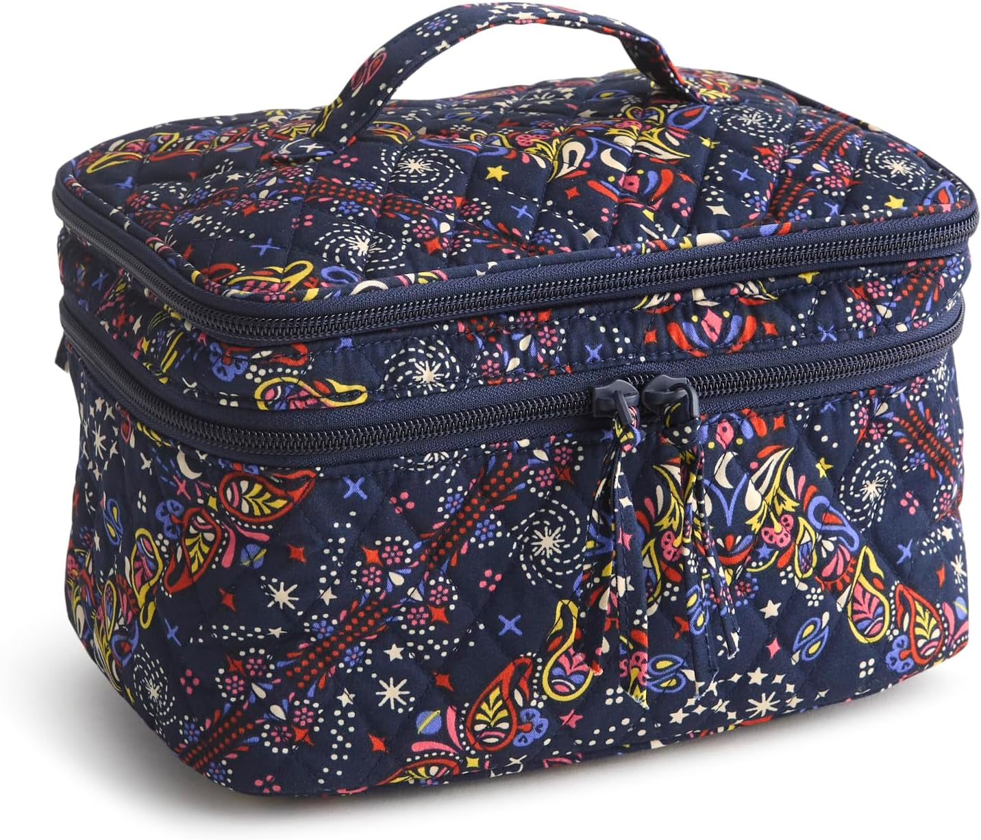 Vera Bradley Women'S Premium Cotton Brush up Cosmetic Case - Blooming Paisley image number 2