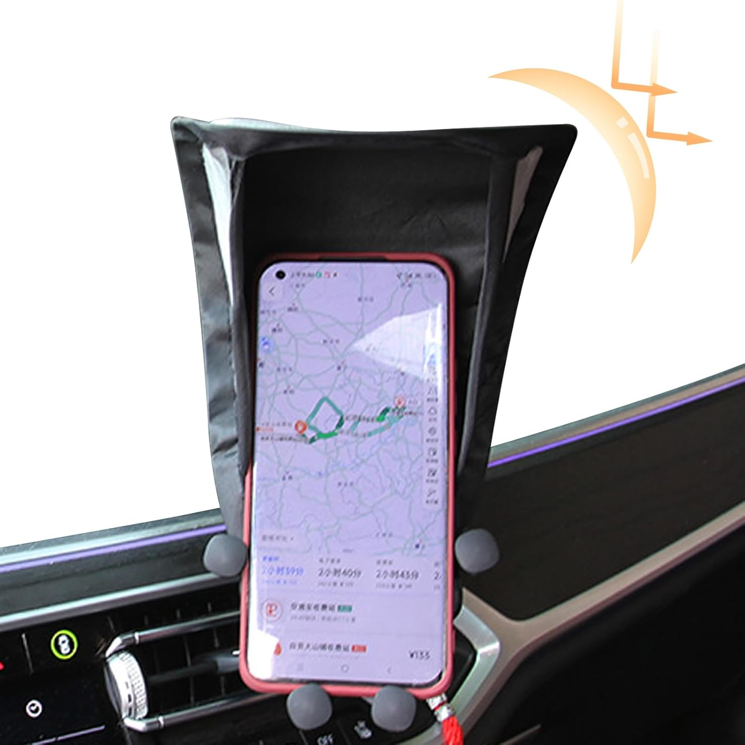 Phone Umbrella for Sun | Phone Sun Shade | Shield for Cell Phones, Stand, Mobile Holder, Glare Blocking, Car, Motorcycle, Bike