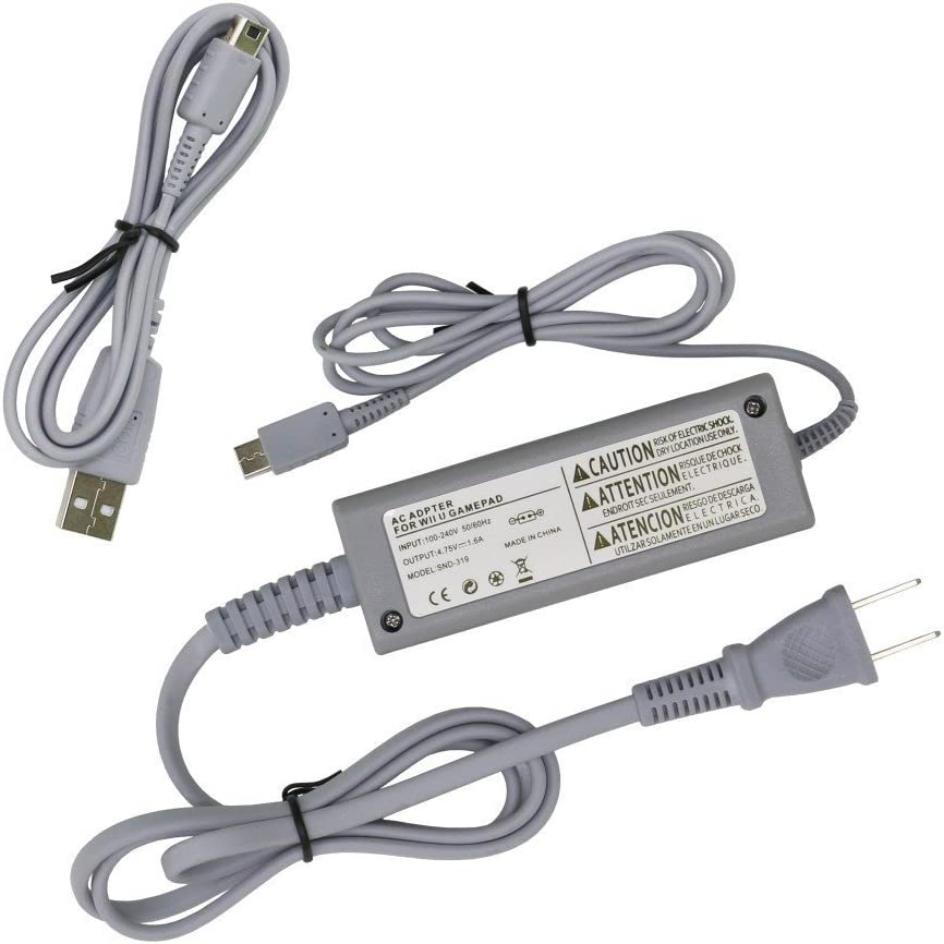 YOUSHARES Wiiu Gamepad Charger + Usb-Charging Cable - Interchangeable Power Charging Adapter, Power Supply Cord AC Adapter and Cable for Nitendo Wiiu Gamepad image number 2