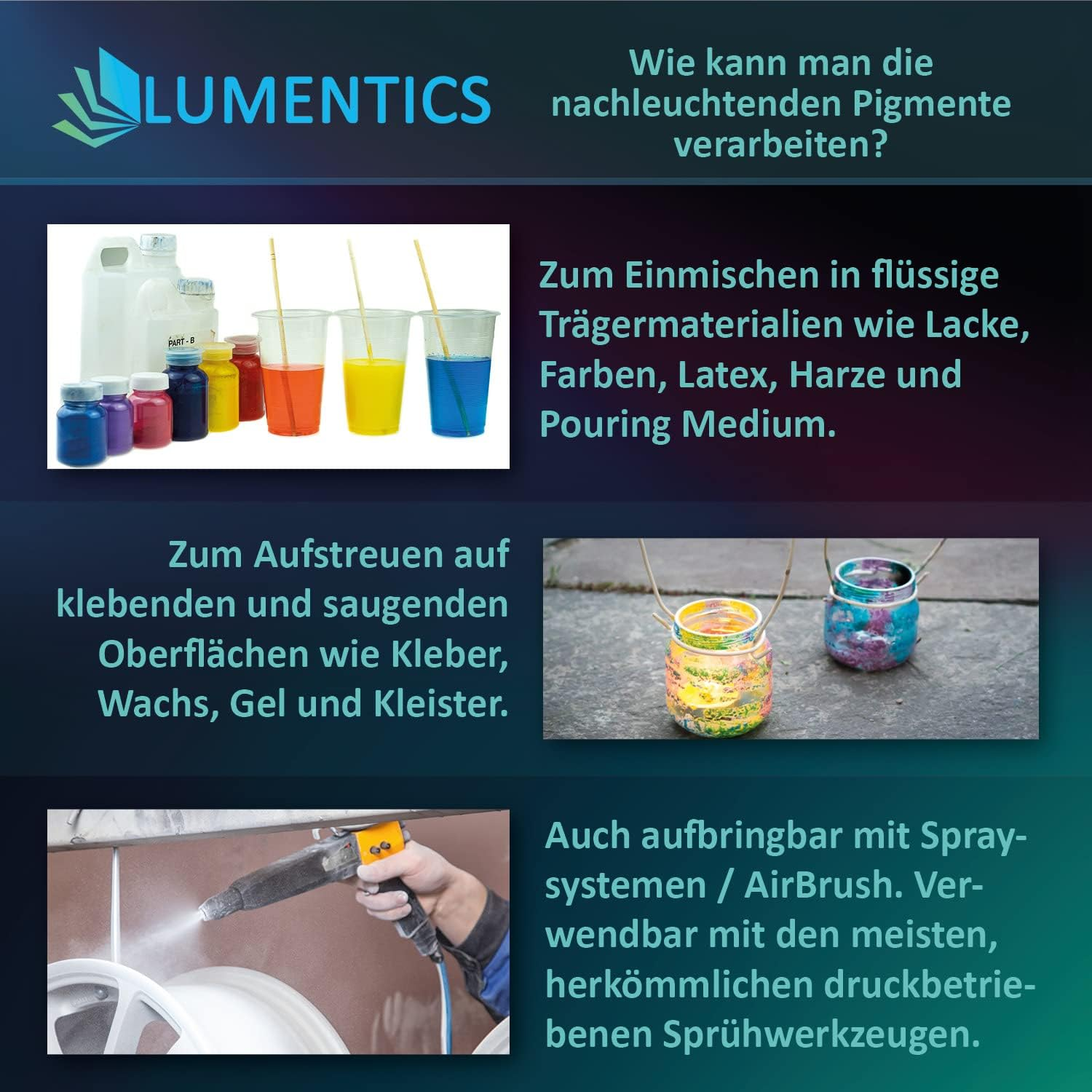 Lumentics Glow-In-The-Dark Glitter Fairy Dust Craft Glitter with Afterglow Pigments (50G, Light/Bluegreen) image number 1