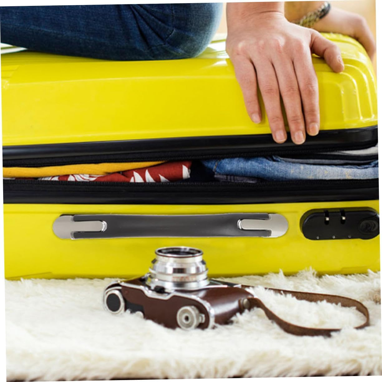 WATIIFUFU 2Pcs Luggage Handle Replacement with Screw Ergonomic Pull Grip for Suitcase Repair Secure Carry Strap for Travel Bags Easy Installation Heavy-Duty Plastic Replacement Parts image number 2