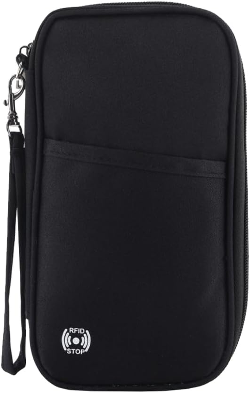 Travel Passport Wallet for Family, RFID Blocking Waterproof Document Organizer for Men & Women, Holds 4-6 Passports, Tickets, Cards & Cash, Compact Grey Travel Wallet image number 5