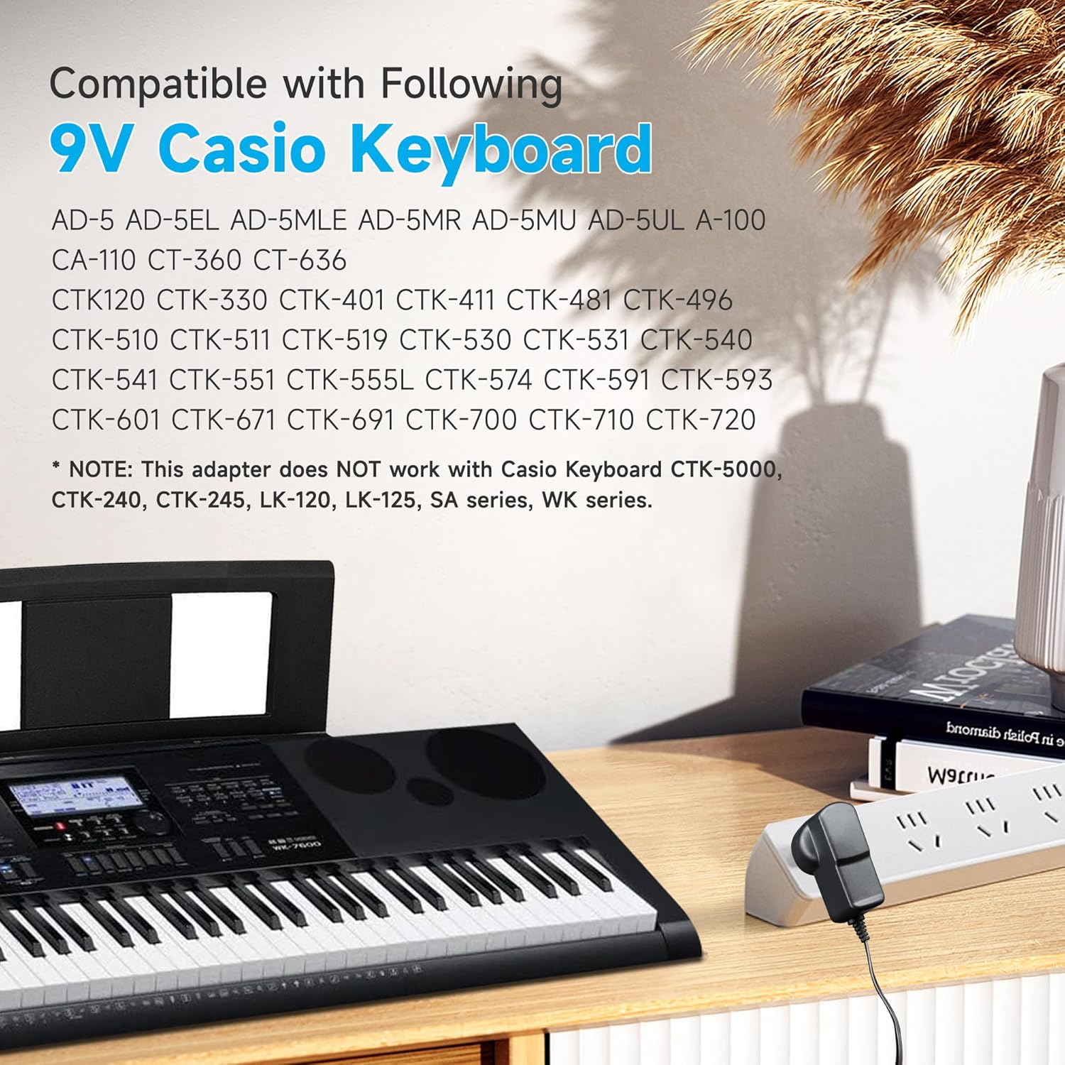 9V 1A/1000Ma Power Supply Adapter with 3M Long Cord, AC 100-240V to DC 9V 1A 9W Switching Adapter PSU Wall Plug for Most Guitar Bass Effect Pedal, Center Negative, SAA Certified