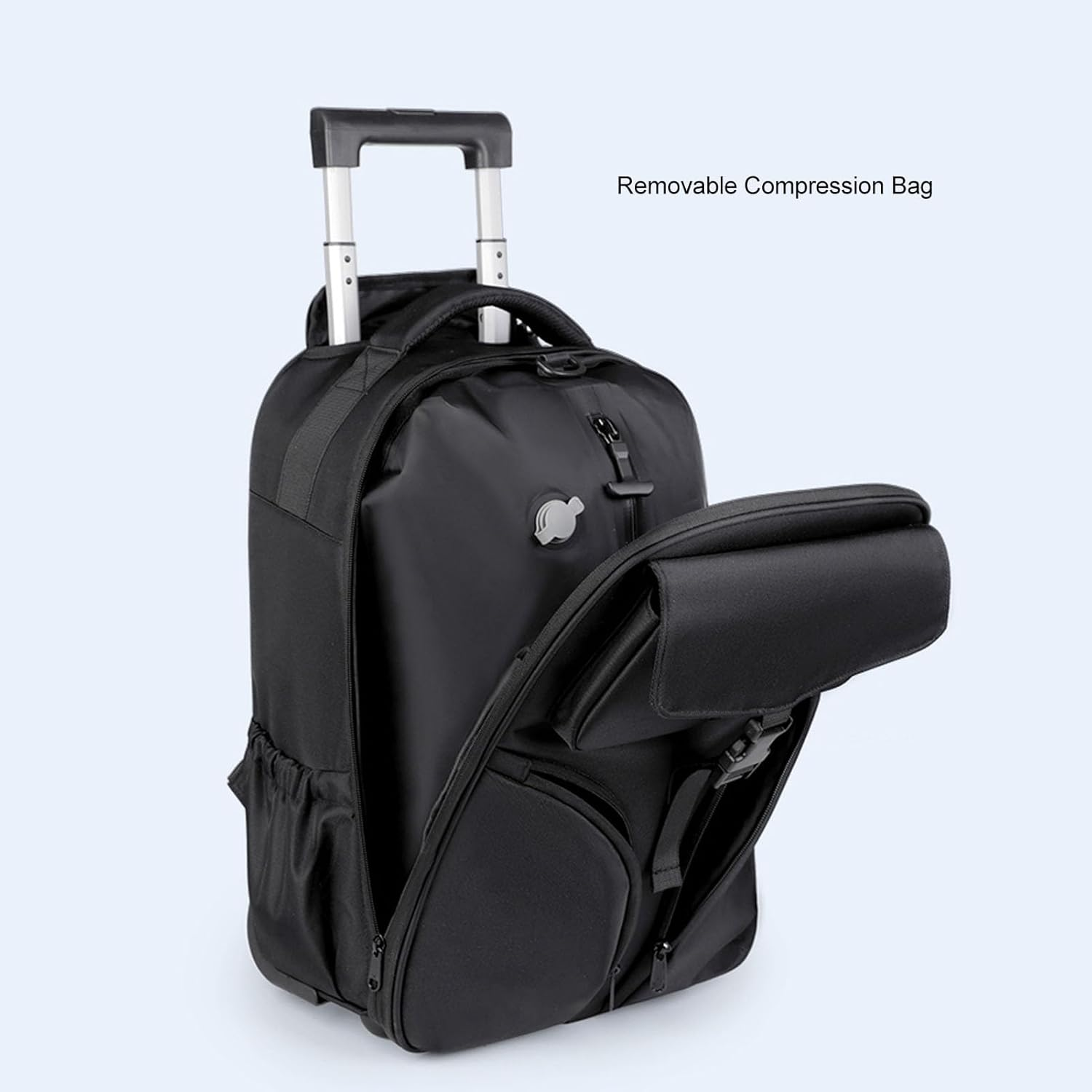 Travel Vacuum Backpack with Pump, Trolley Backpack with Wheels, Vacuum Compression Travel Backpack, 30L Large Capacity Rolling Trolley Shoulder Bag for Travel Business Trip image number 6