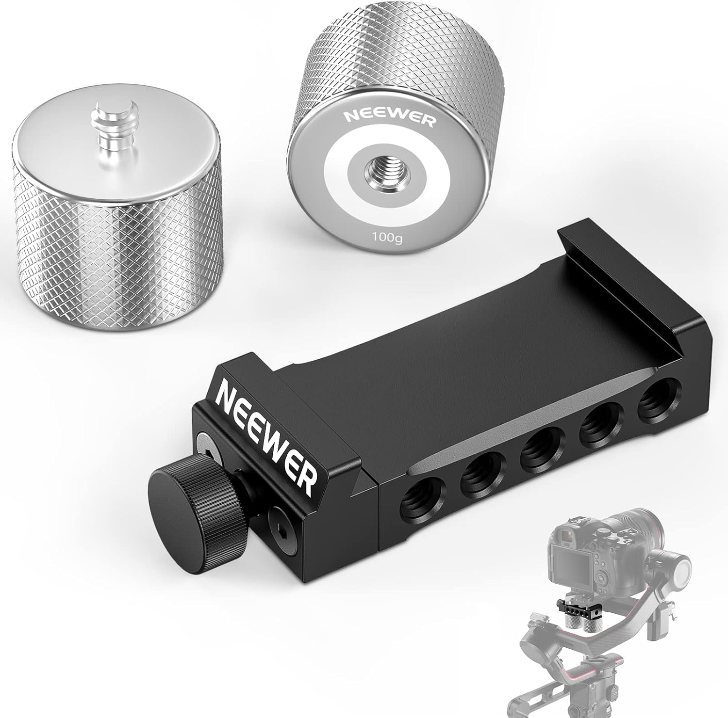NEEWER Gimbal Counterweights and Clamp Kit, Compatible with DJI Ronin RS4 Pro RS4 RS3 Pro RS3 RS2 RSC2 ZHIYUN Crane 2S 3S Weebill S Moza Air 2 Aircross 2 for Balancing Long Lenses, GA001 image number 1