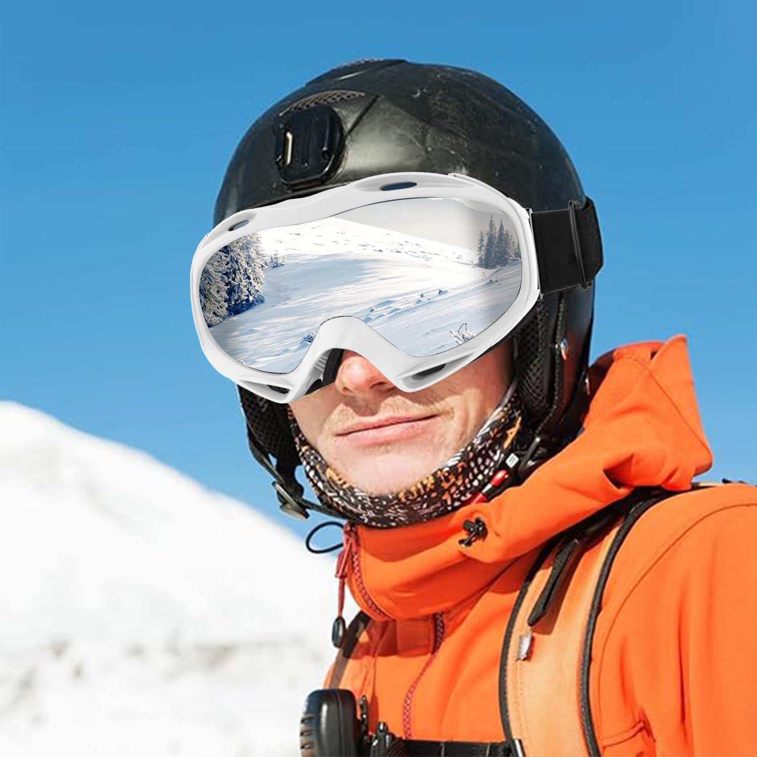 LOVJOYSE Ski Goggles, OTG Ski Goggles, over Glasses Ski/Snowboard Goggles for Men, Women & Youth, 100% UV Protection