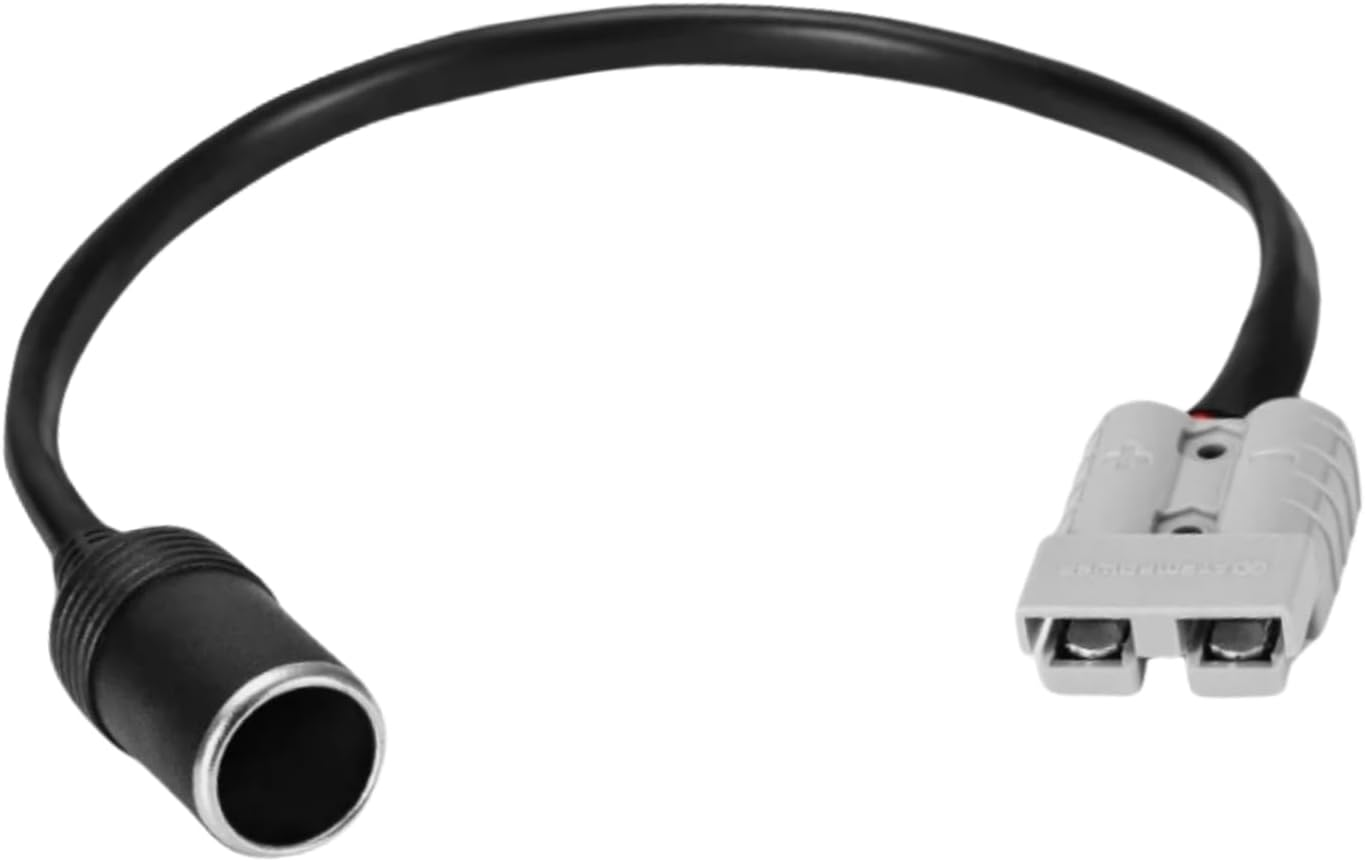 KUGONTC 600V 12V Cigarette Female Socket to Anderson Cable 30CM, 16AWG Cig Extension Wiring Kit with 50A Anderson Style Connector, for In-Car Small Appliances image number 2