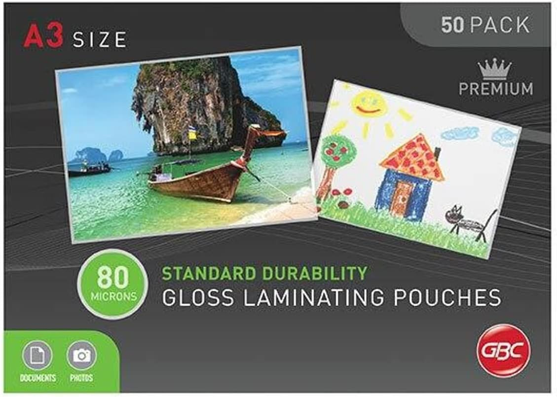 GBC BL80MA4MATTPK50 Laminating Pouch, A4 80 Micron PK50 MATT image number 1