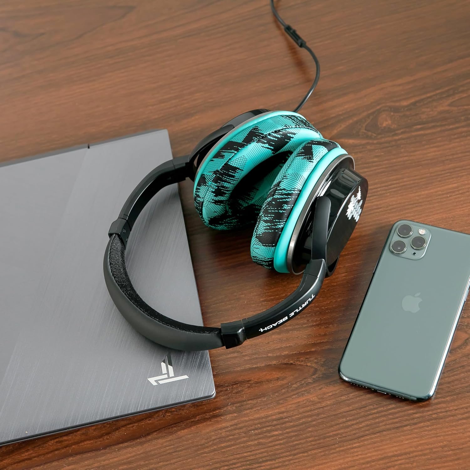 WC Padz - the Ultimate Upgraded Earpads by Wicked Cushions - Compatible with Audio Technica, Hyperx, Steelseries Arctis & More - Extra Thick - Bigger Opening - Softer Memory Foam | Speedracer Cyan - Anthracite image number 7