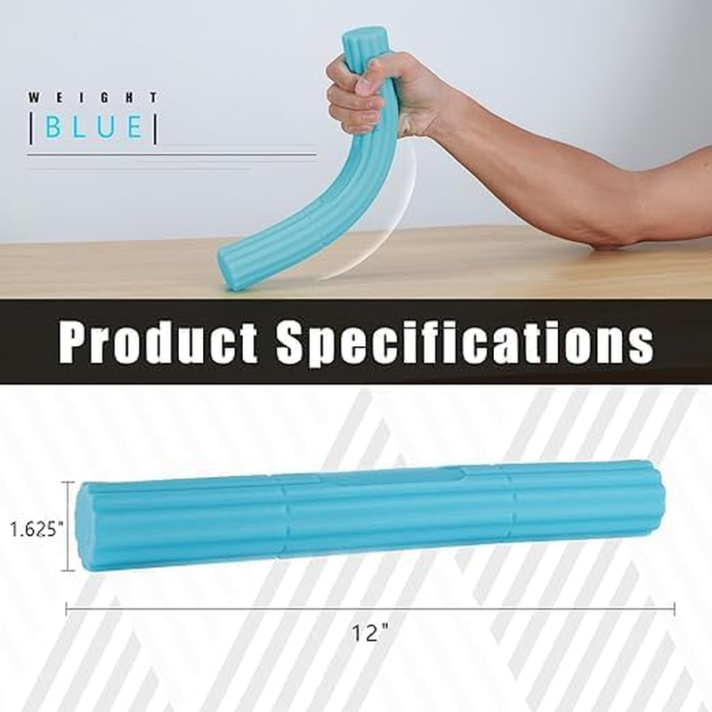 Flex Therapy Bar Tennis Elbow & Golfer&rsquo;S Elbow Pain Relief Tendonitis Therapy & Grip Strength Training Torsion Bar for Wrist Forearms & Tendon Pain Relief - Blue 15Lb image number 1