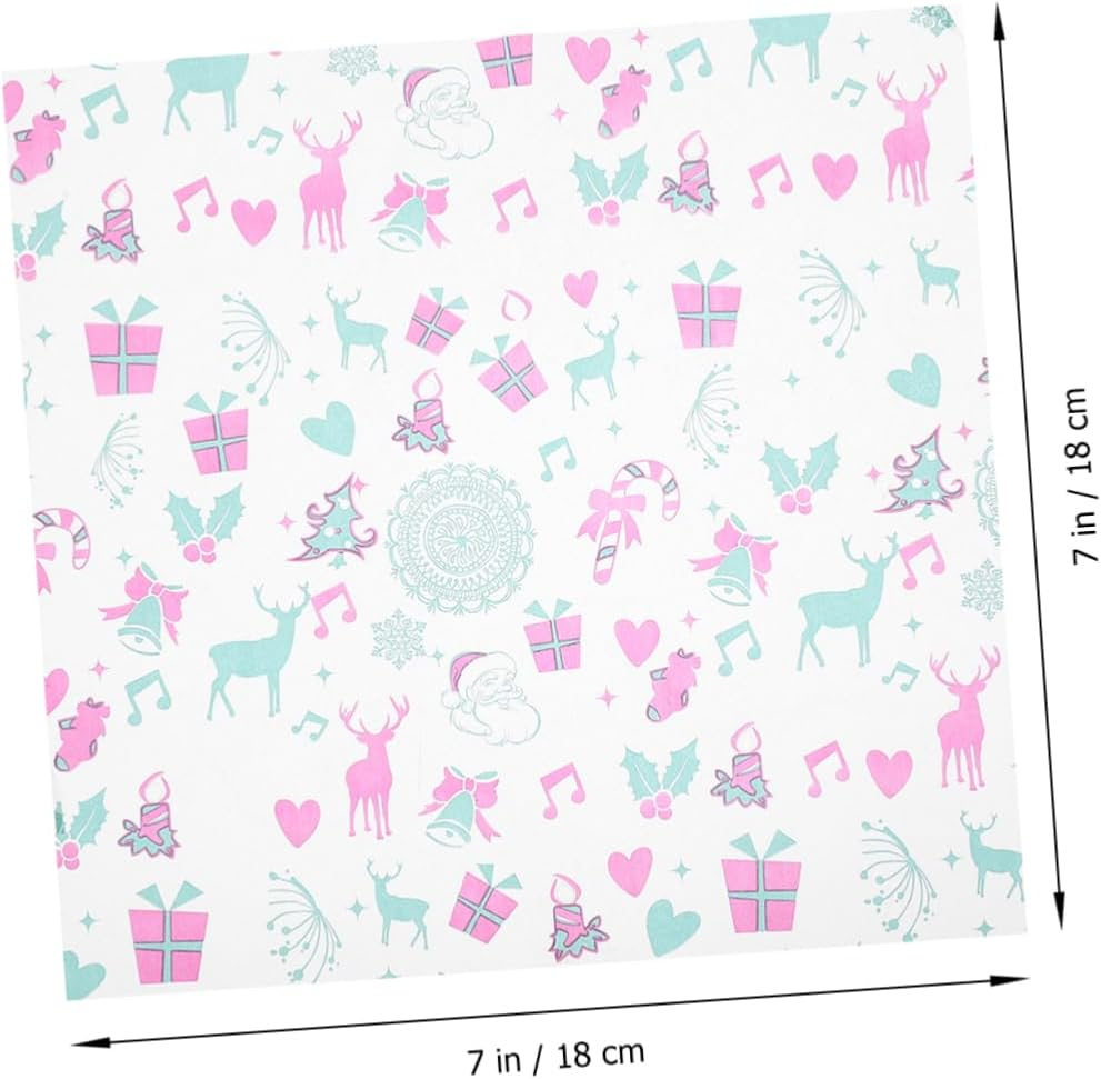 100 Sheets Christmas Paper Greaseproof Tissue Multi-Function Food Paper Burger Wrappers Grease Proof Liners Wax Paper Cookie Compact Bread Paper Greaseproof Paper Grease Paper image number 5