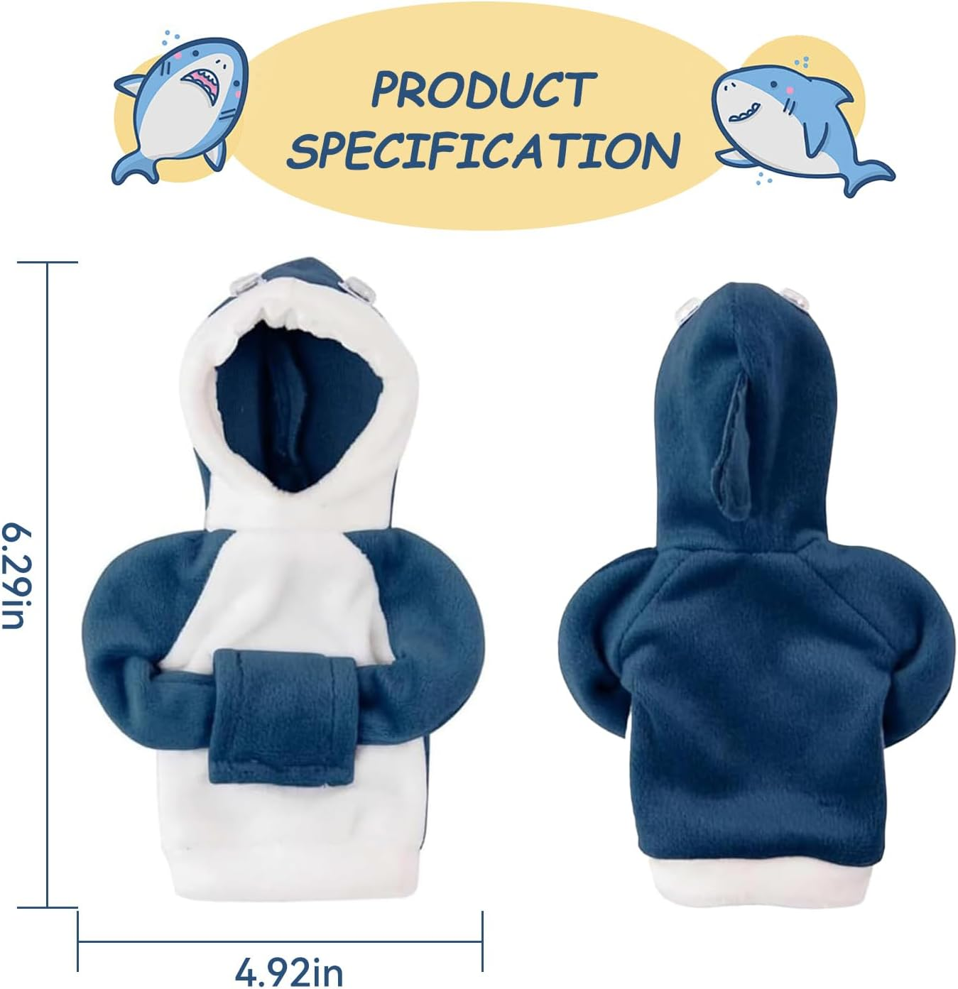 Hoodie Cover Shift Gear Knob Protector Car Accessories Interior Gear Stick Cover Decoration (Blue) image number 2