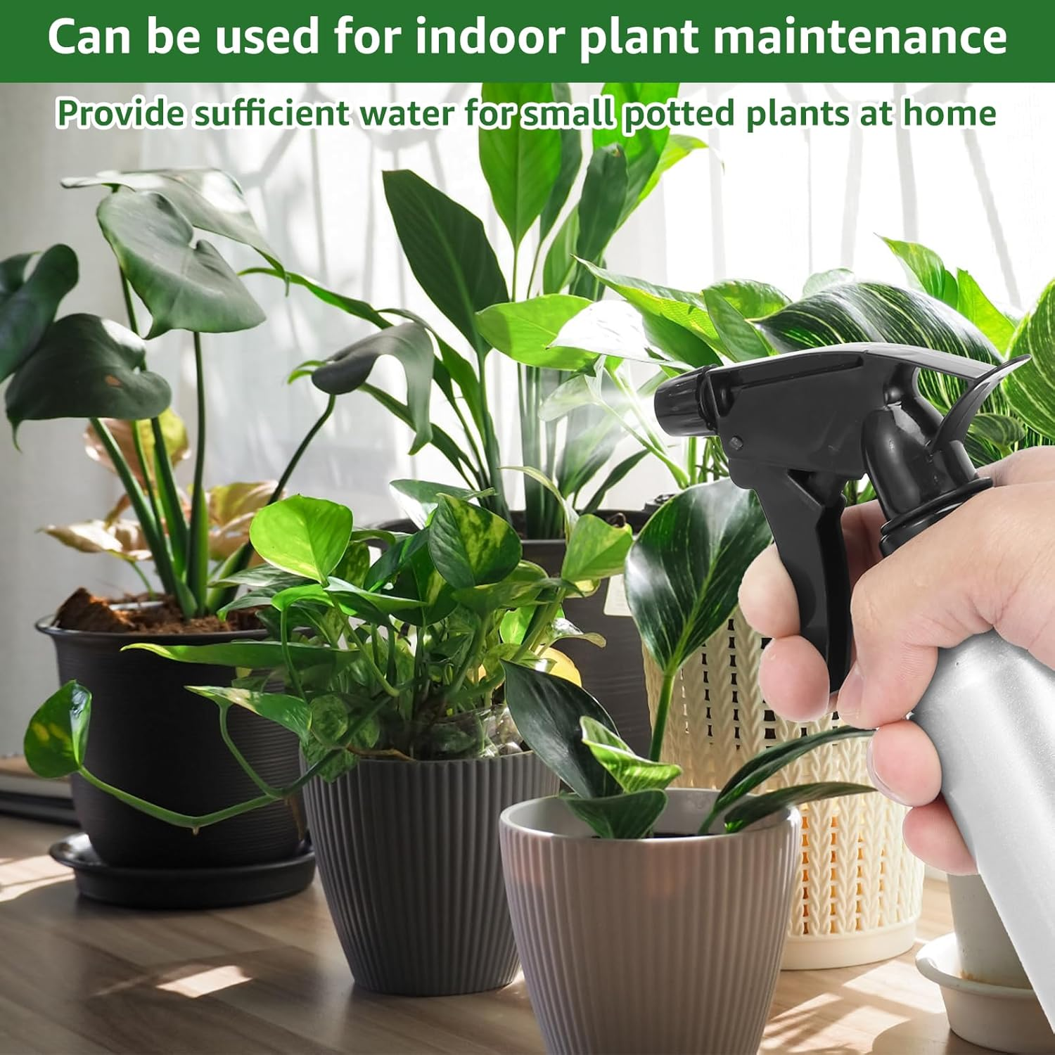 Djapwpx-4Pcs 350Ml Empty Spray Bottle with Detachable Nozzle, anti Deformation Planting Spray Bottle, Multipurpose Space Saving Hair Spray Bottle for Home Salon Restaurant image number 4