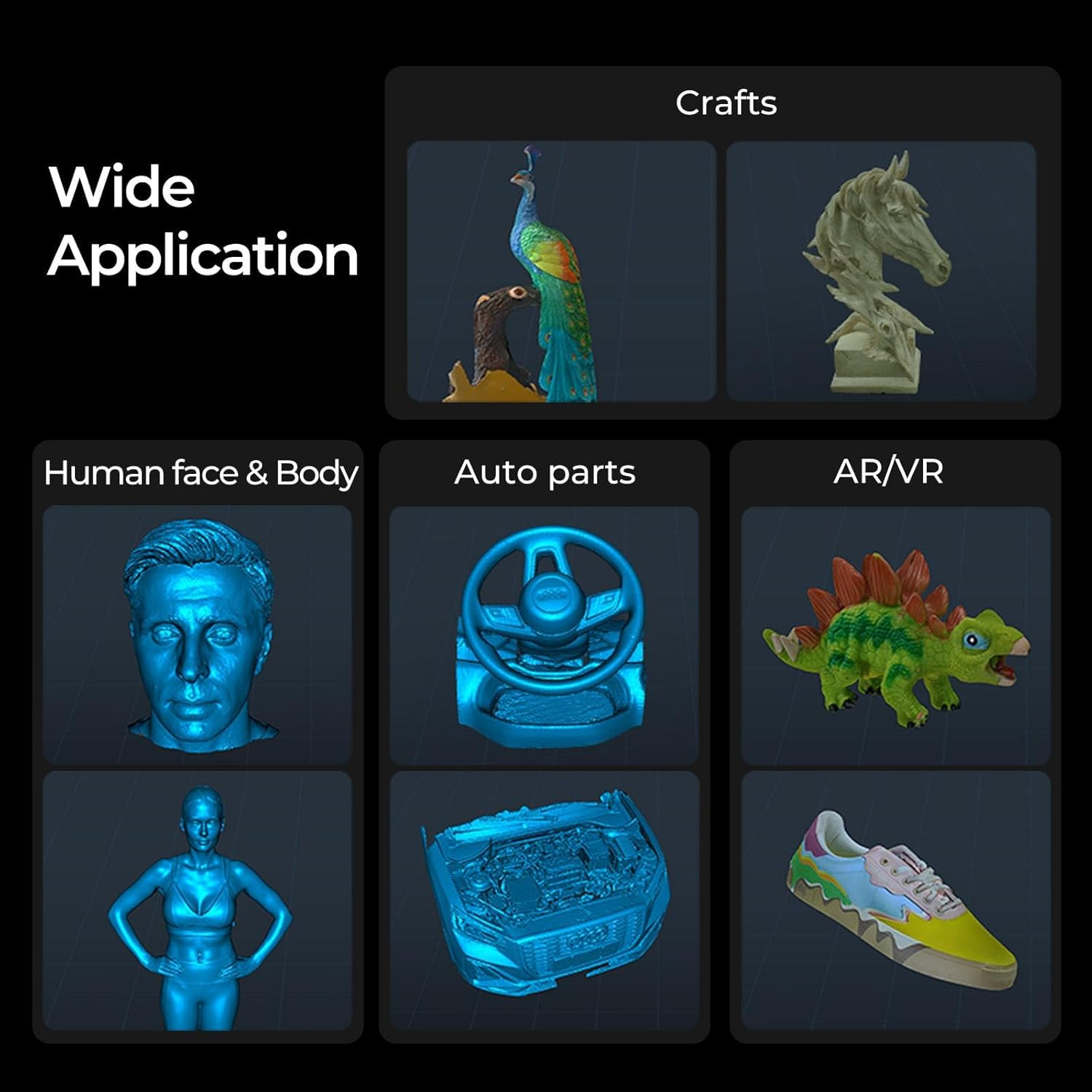 Creality 3D Scanner Cr-Scan Ferret Pro for 3D Printing, Upgrade Handheld Scanner with Wireless Scanning Anti-Shake Tracking, Fast Full-Color Scan, 0.1Mm Accuracy for Ios/Android Phone PC Win 10/11 image number 5