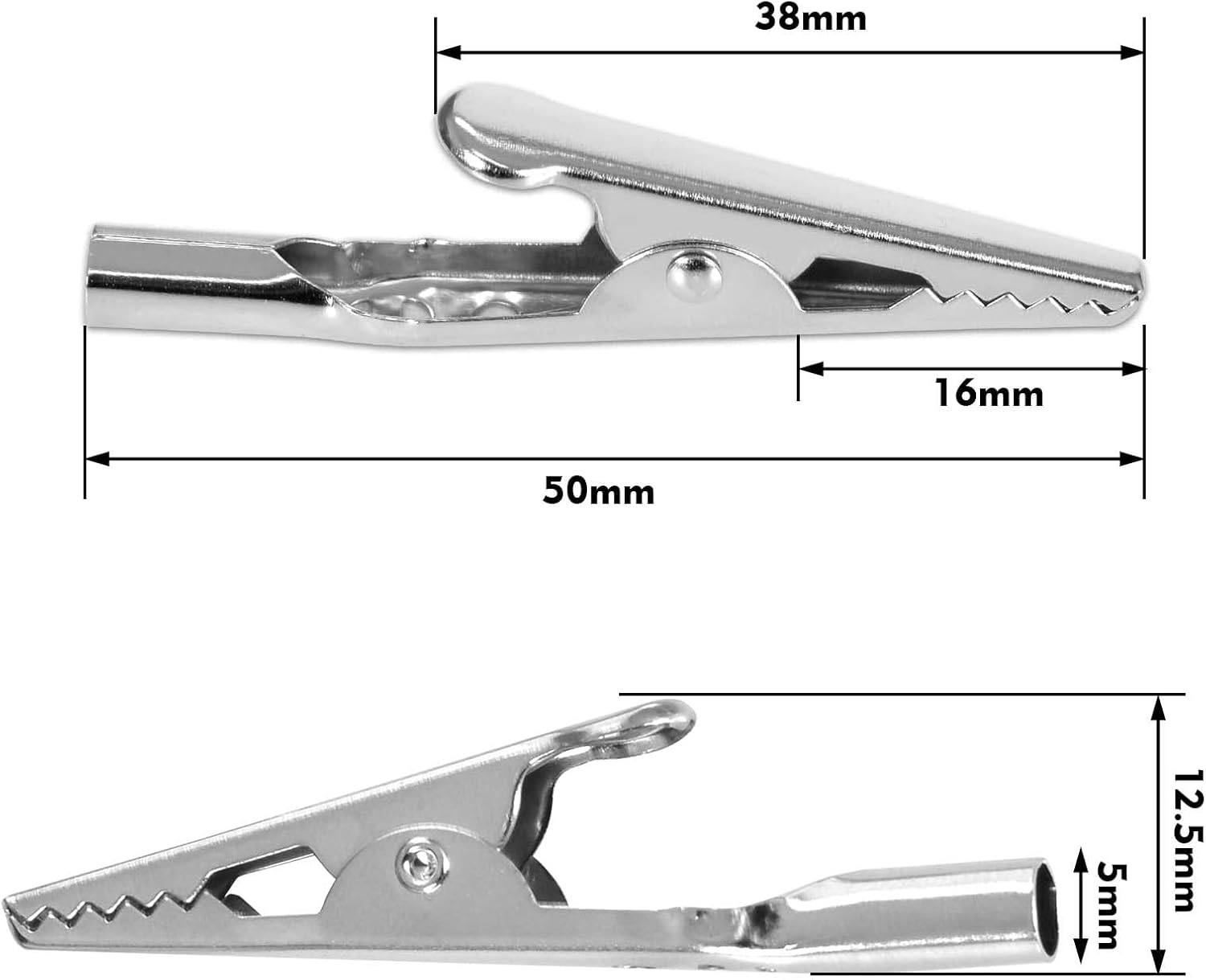 60Pcs Alligator Clips, Electrical Test Cable Crocodile Clips Metal Croc Clip for Laboratory Electric Testing Work, 2" / 50Mm image number 1