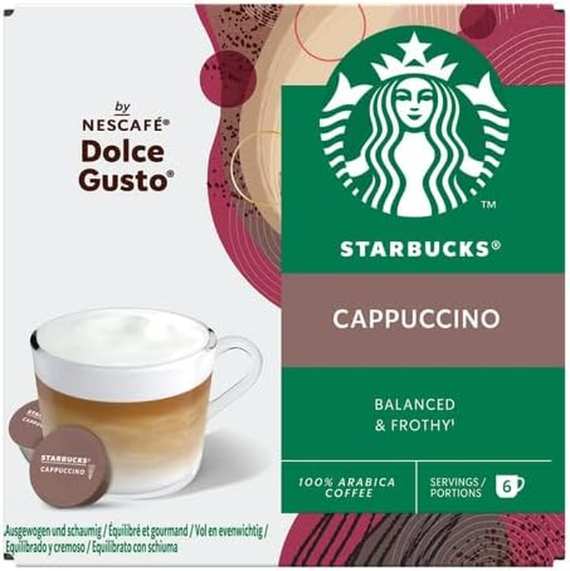 STARBUCKS by NESCAF&Eacute; DOLCE GUSTO Cappuccino Coffee Capsules Box of 6 Servings image number 1