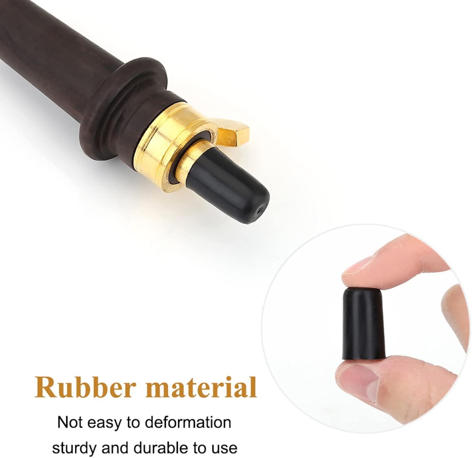 Rubber Tip, 4Pcs Black Endpin Rubber Tip for Cello Endpin, Non Slip Bass Endpin Protector Lightweight Small Rubber Tip Stopper, Rubber End Cap, Practical Instrument Protector image number 1