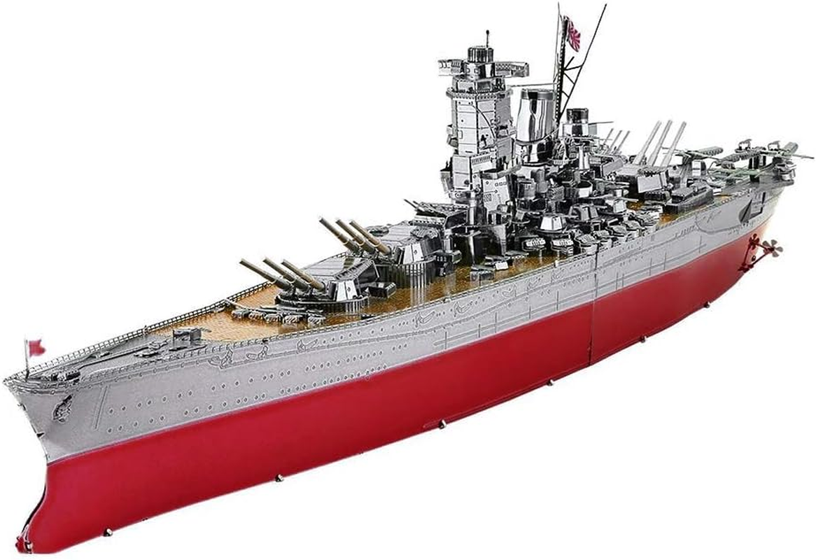 Piececool 3D Metal Puzzle Military Watercraft Model Kits, Yamato Battleship Metal Model Building Kit for Adults, Brain Teaser DIY Hobbies for Men, for Teens Boys, 245 Pcs
