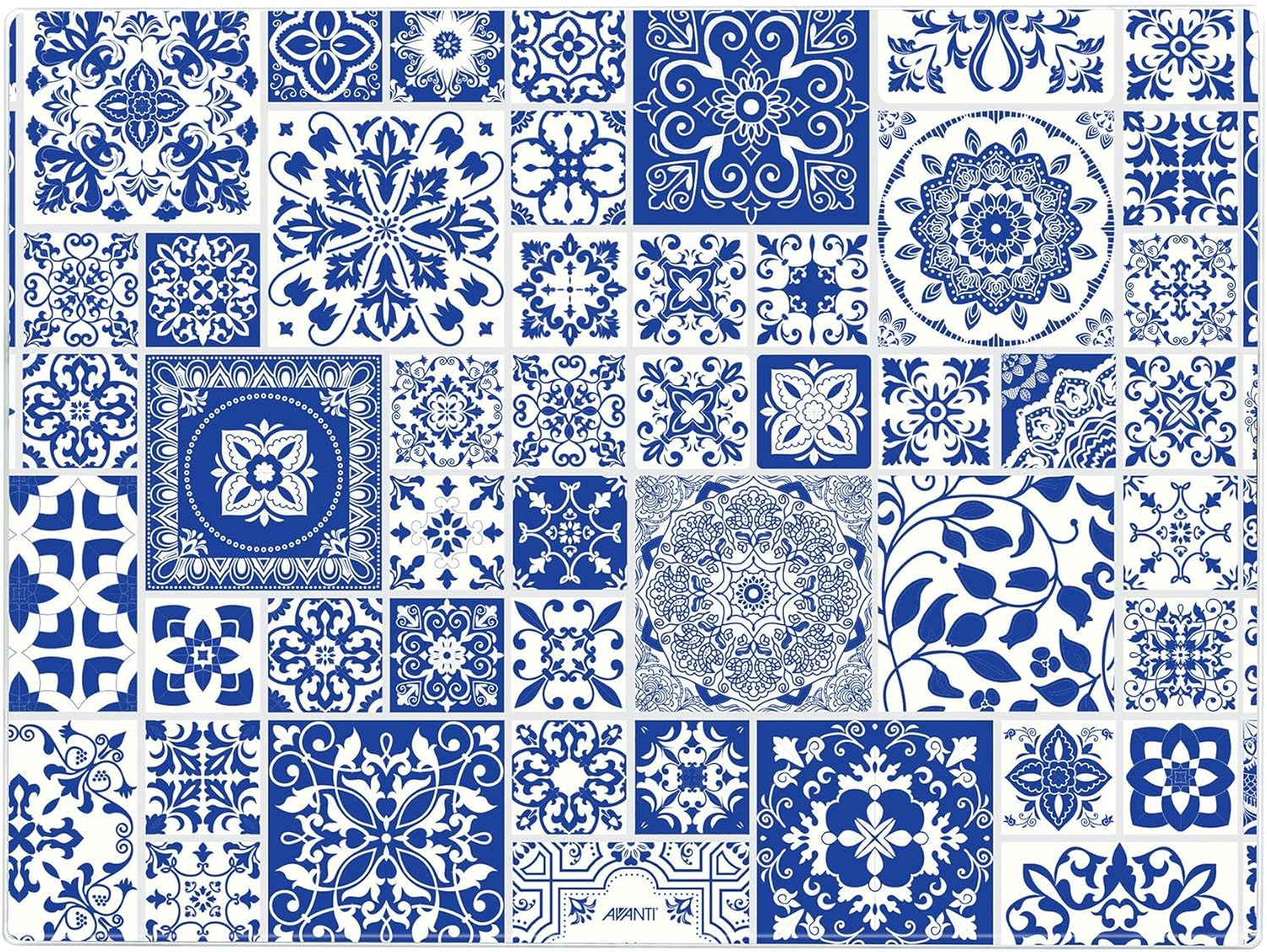 Avanti Tempered Glass Surface Protector Mediterranean Tile, Blue