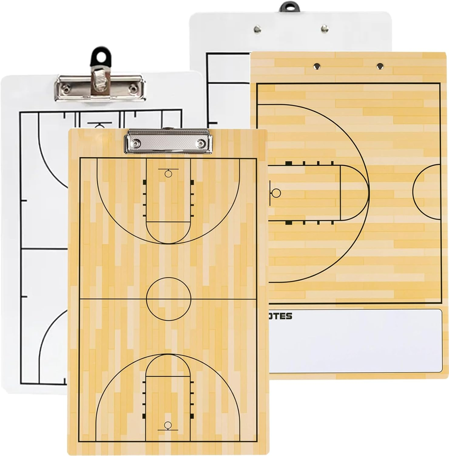2 Pcs Basketball White Board for Coaches,13.7''&times;8.6''Basketball Dry Erase Board for Coaches,Basketball Clipboard for Coaches,Basketball Board for Coaches,Include 2 Whistles image number 5