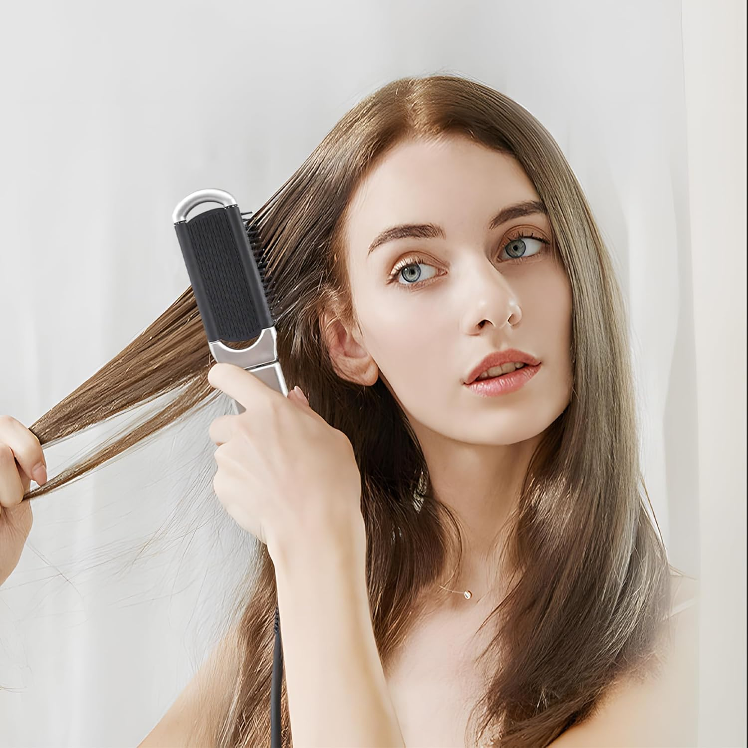 Blingkingdom Folding Hair Brush with Mirror, Small Compact Travel Portable Pocket Size Comb with Soft Bristles Styling Foldable Hairbrush for Travelling Swimming Gym Bag