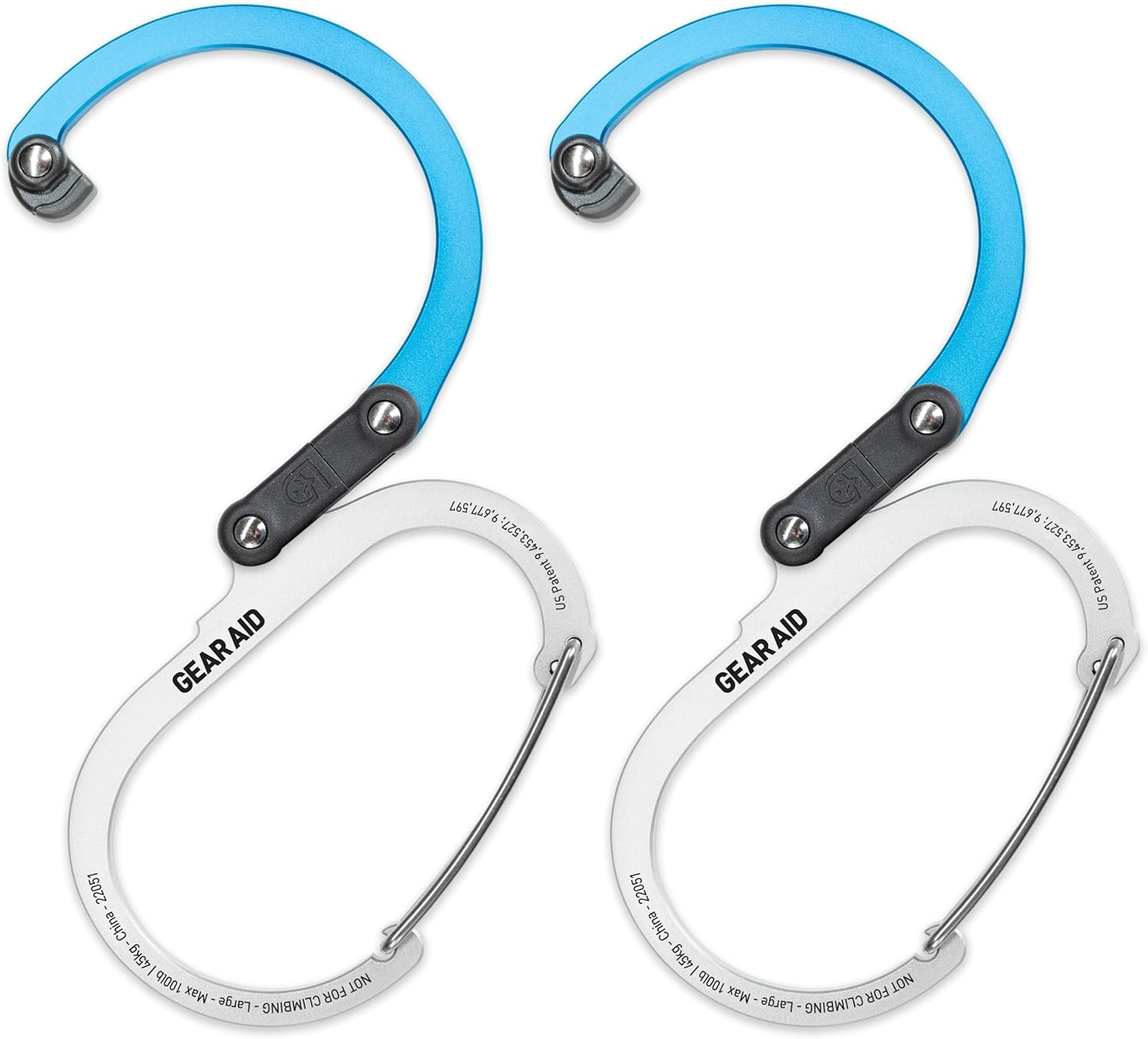 GEAR AID HEROCLIP Carabiner Gear Clip and Hook (Large) for Camping, Backpack, Organization, and Garage