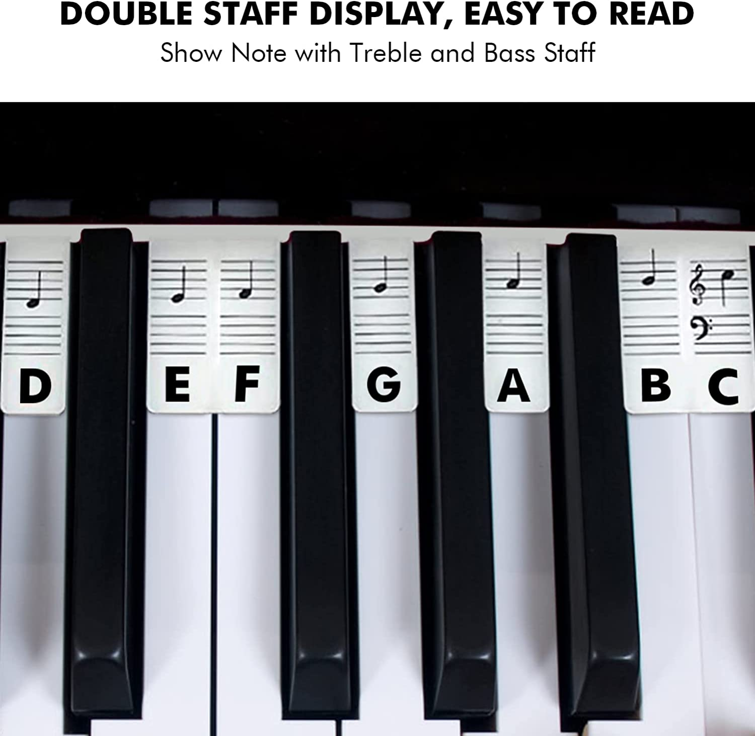 Removable Piano Keyboard Note Labels, Reusable Piano Notes Silicone Strips 88-Key Piano Music Notes Letter Label Guide without Stickers, a Great Learning Tool for Beginner Piano Player of All Ages image number 2