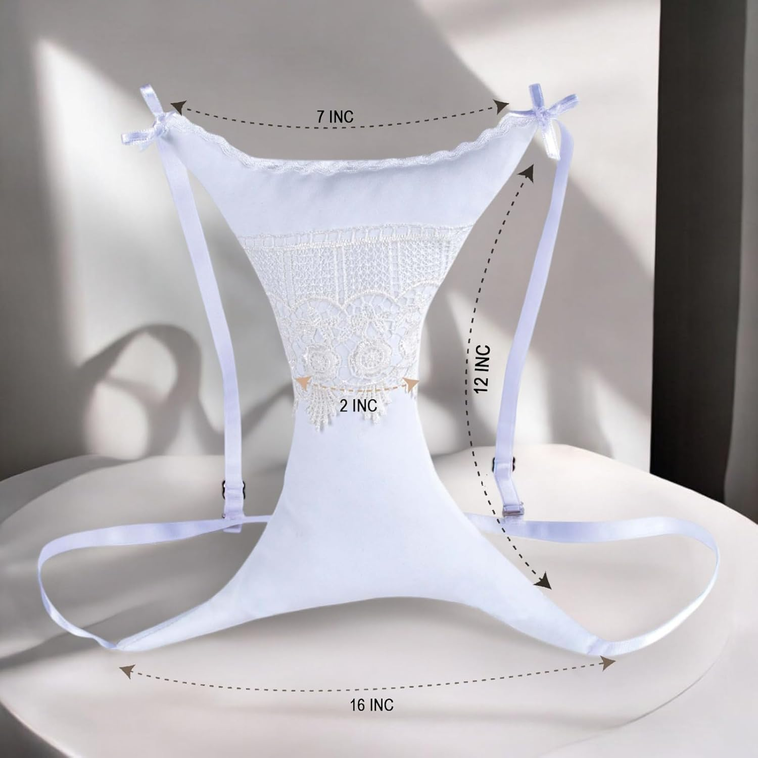 XORIA Premium Breast Support Pillow &ndash; 100% Cotton, No Sweat, Anti-Wrinkle, Side Sleeper, Adjustable Strap, Comfortable Nursing Pillow (White/Black) - Black image number 3