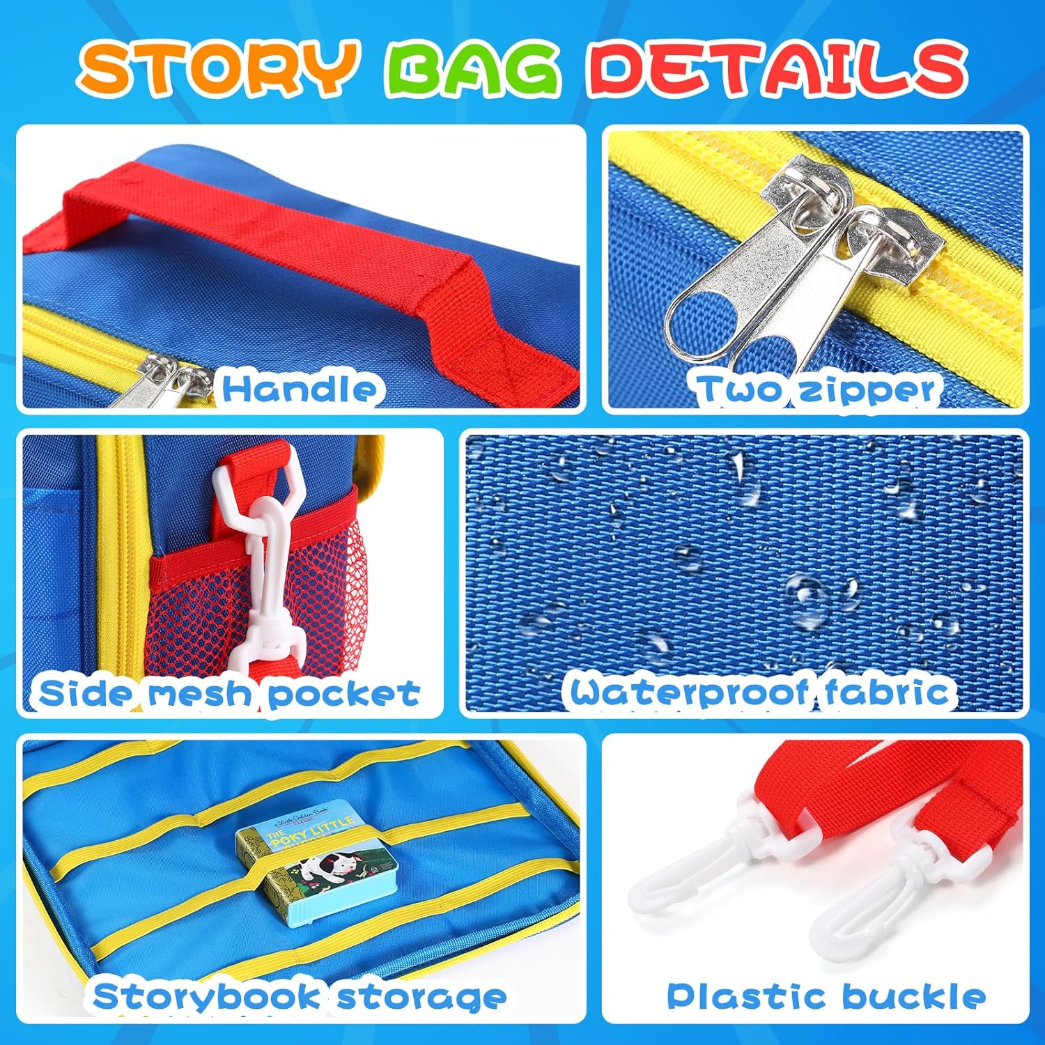 Storage Case for Little Tikes Story Dream Machine Books Starter Set, Toys Storage Holder Travel Case for Many Story Collection, Storytime/Little Golden Book Accessories (Blue) - Blue image number 3