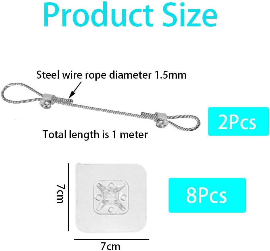 2Pcs TV Anchors, with No Drill Adhesive, Adjustable Safety Straps for Securing TV, Wall Cabinet, Dresser Stand. anti Tip Wall Anchors Kit for Child Safety image number 1