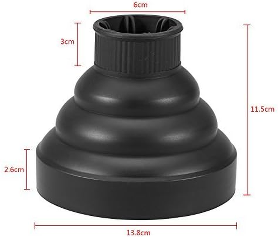 Silicone Hairdryer Diffuser Folding Hair Blower Professional Salon Hairdressing Styling Tool Universal Hood Cover Black image number 5