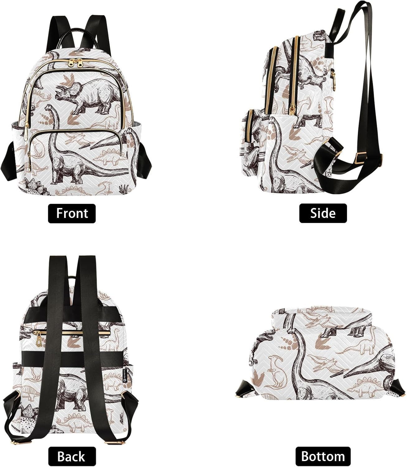 Mini Backpack Purse for Women Lightweight Girls Small Size Animal Dinosaurs Pattern School Teens College Traveling image number 1