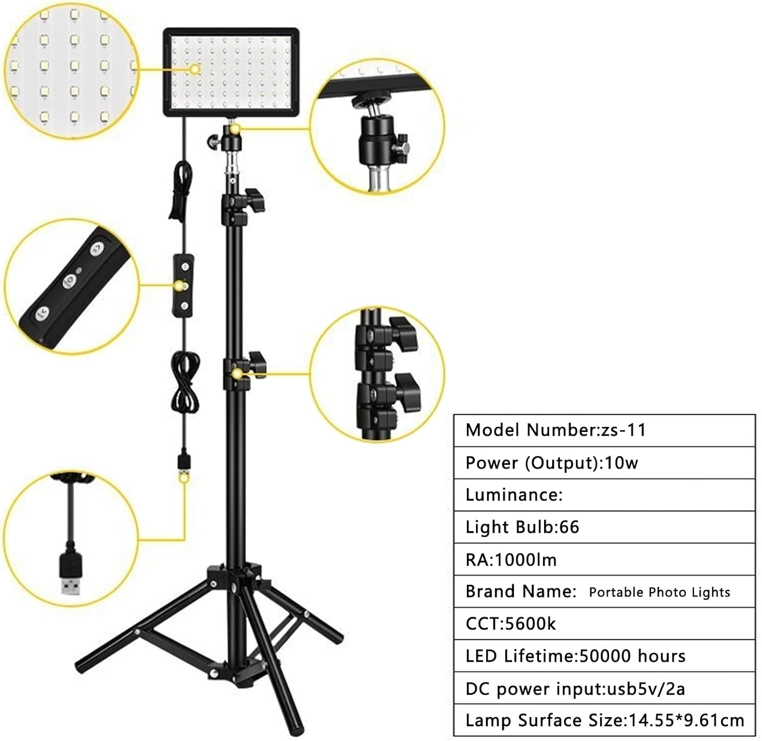 2 Pack Photography Video Lighting Kit, LED Studio Light, Led Video Light Panel Dimmable Portable Photography Light with Adjustable Tripod Stand for Video Recording, Game Streaming & Color Filter
