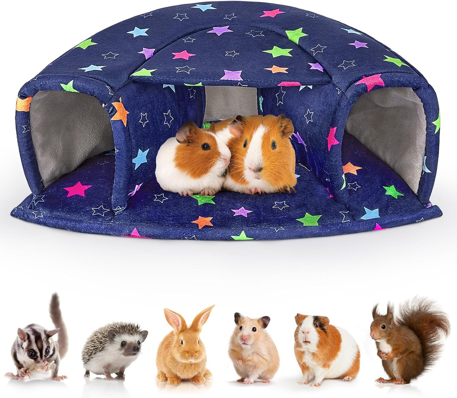 Guinea Pig Bed Small Animal Hideout House Warm Guinea Pig Tunnel Washable for Small Pet Hamster,Chinchilla,Bunny