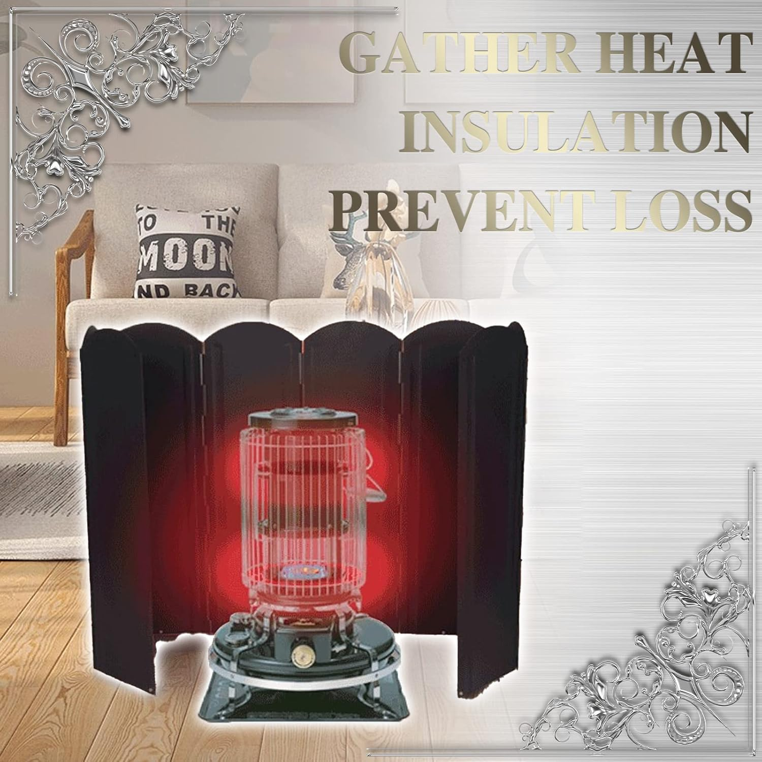 Camping Stove Windshield, Folding 8 Plates Stove Windscreen Stainless Steel Camping Stove Windshield with Storage Bag for Outdoor Cooking/Picnic-50Cm image number 3