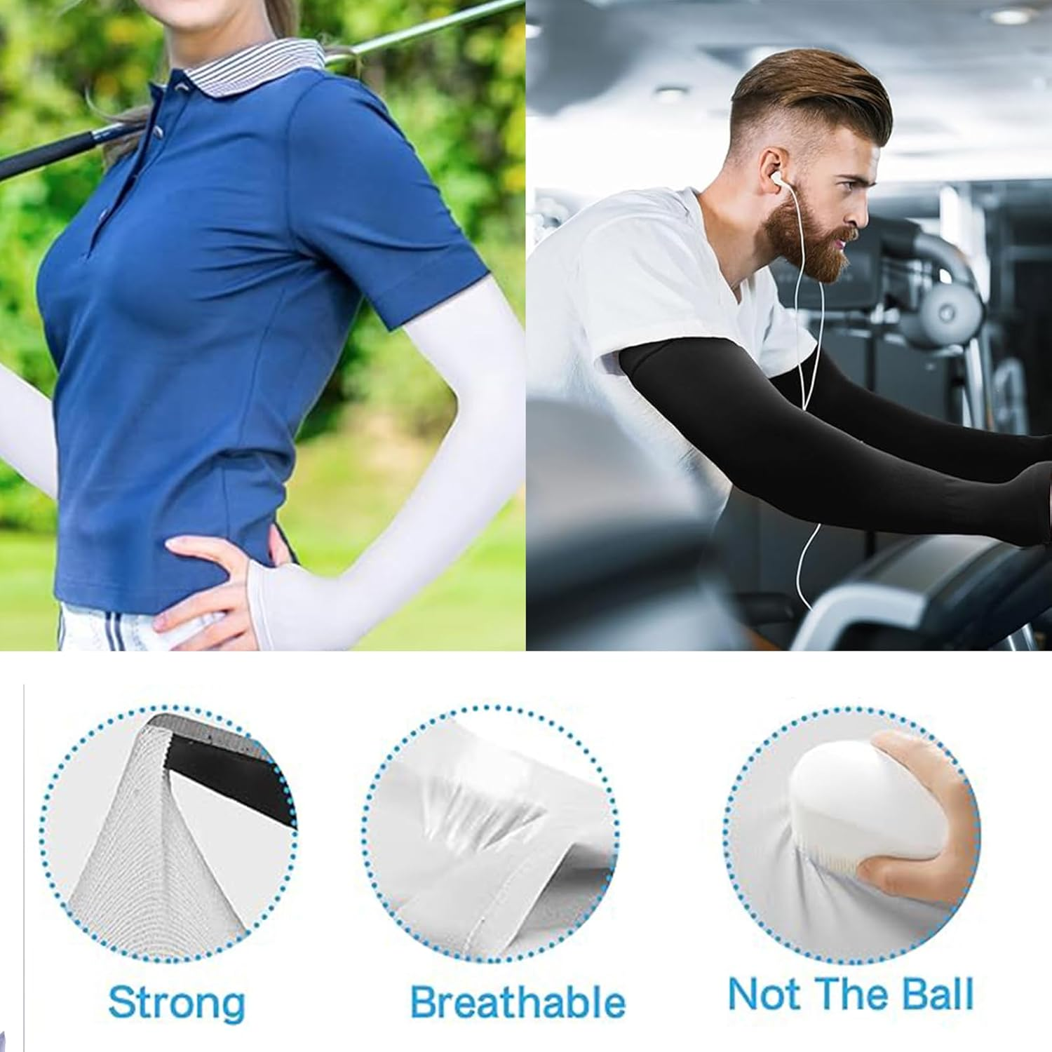 6 Pairs Cooling Arm Sleeves, Sleeves Arm Cover,For Volleyball Basketball Fishing Golfing Cycling Outdoor Sports, Multicolor, Medium image number 4