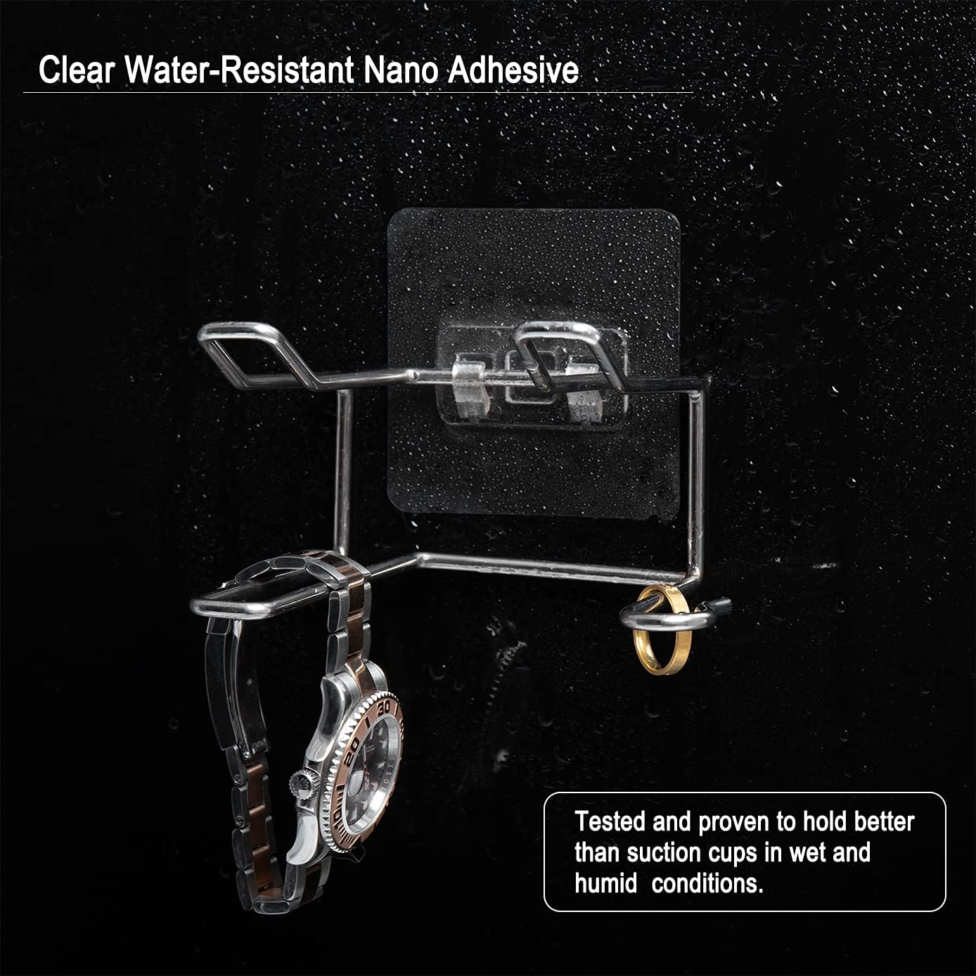 Centerz 2 Pack Hair Dryer Holder, Wall Mount Self Adhesive Waterproof Blow Dryer Rack Storage Organizer Hanger, Compatible with Dyson and Most Hair Dryers Appliance, Brush, Curling Iron, Straightener image number 3