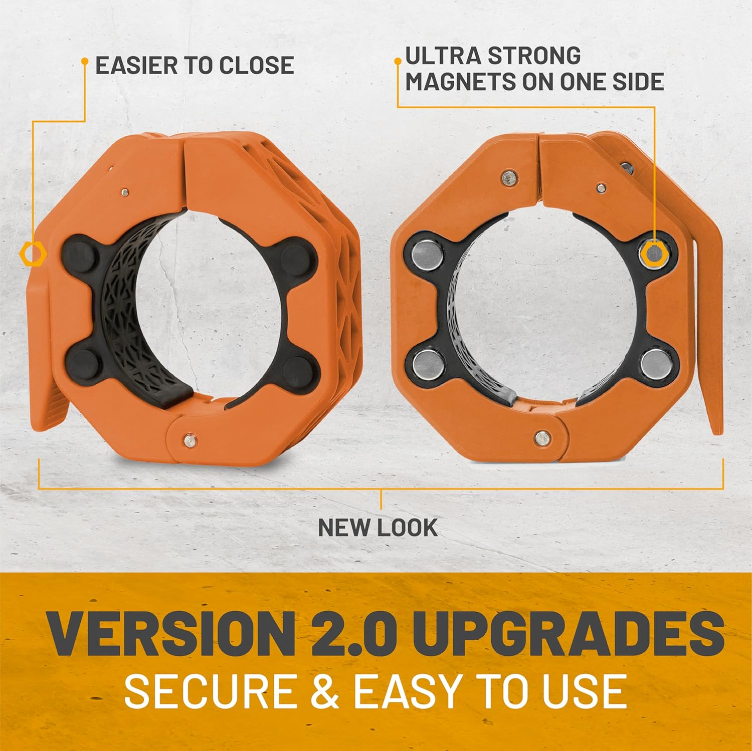 Magnetic Barbell Collars [Bells of Steel] Premium Weight Bar Clamps, Quick Release Barbell Clips, Olympic Barbell Clamps, High Strength Nylon Gym Clips, Pair - Blue V.1 image number 6