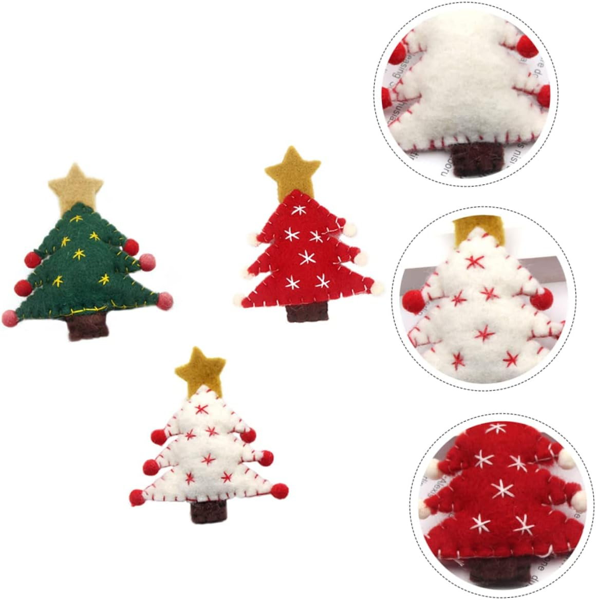 3Pcs Christmas Tree Felt Pendants Unique Decor for Boys and Girls Holiday Accessories Random Colors for Christmas Decorations and Festive Celebrations image number 6