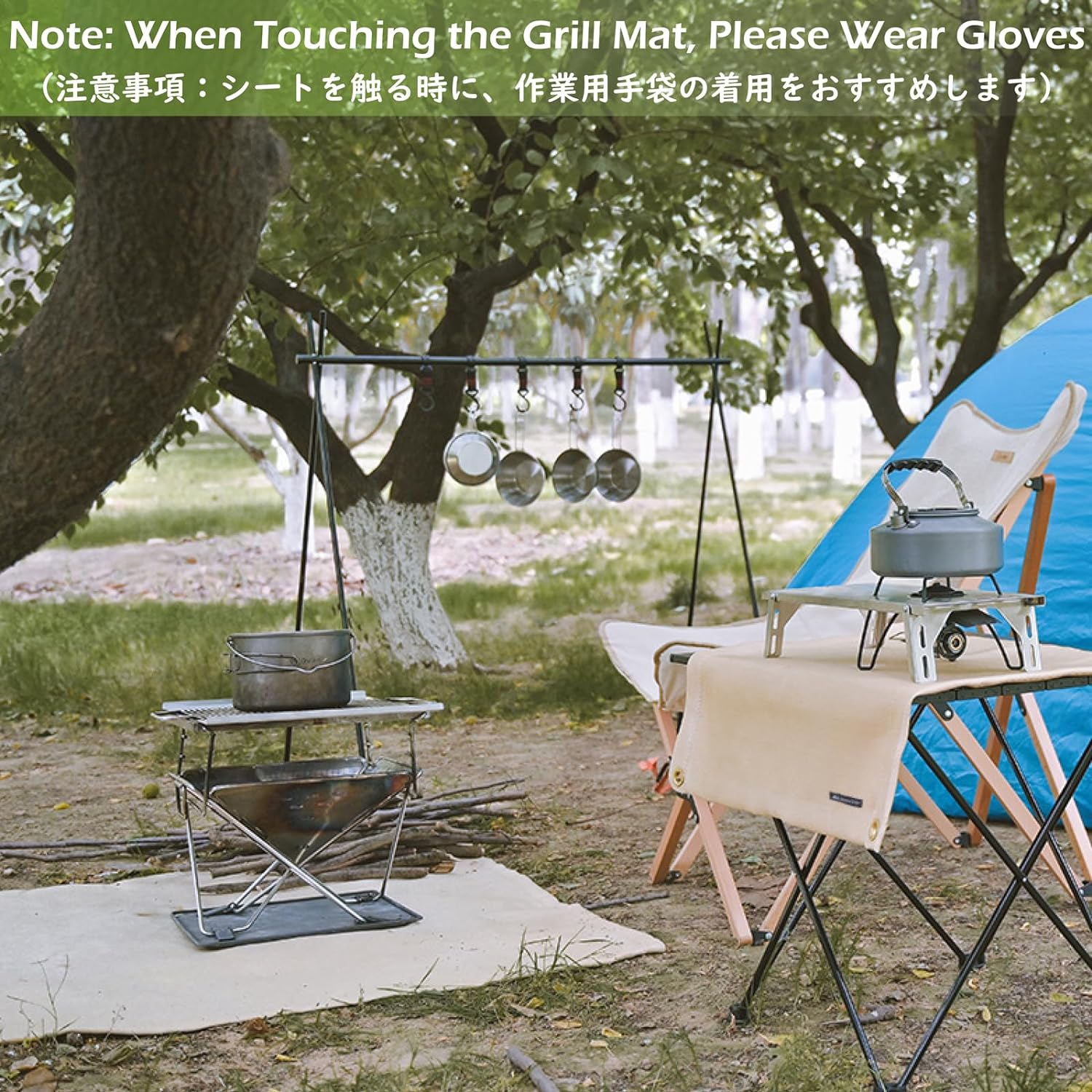 TRIWONDER Fire Blanket Fire Pit Mat under the Grill Protective Deck Patio Grass BBQ Fiberglass Gas Grill Mat Plumber'S Pad Oil Pad Fire Retardant Blanket (Beige, 50X50Cm) image number 2