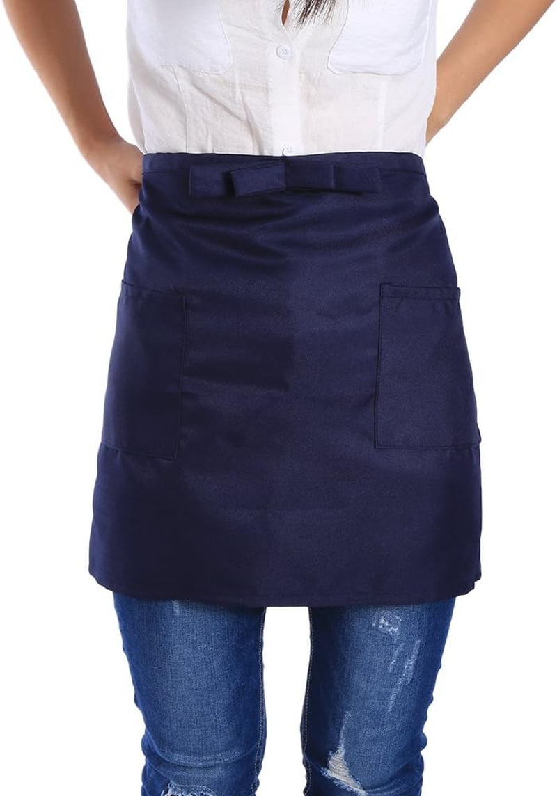 Joyzan Kitchen Aprons, with Pocket Waist Apron Bowknot Design Reinforced Seams Unisex Half Aprons for Kitchen Crafting image number 5