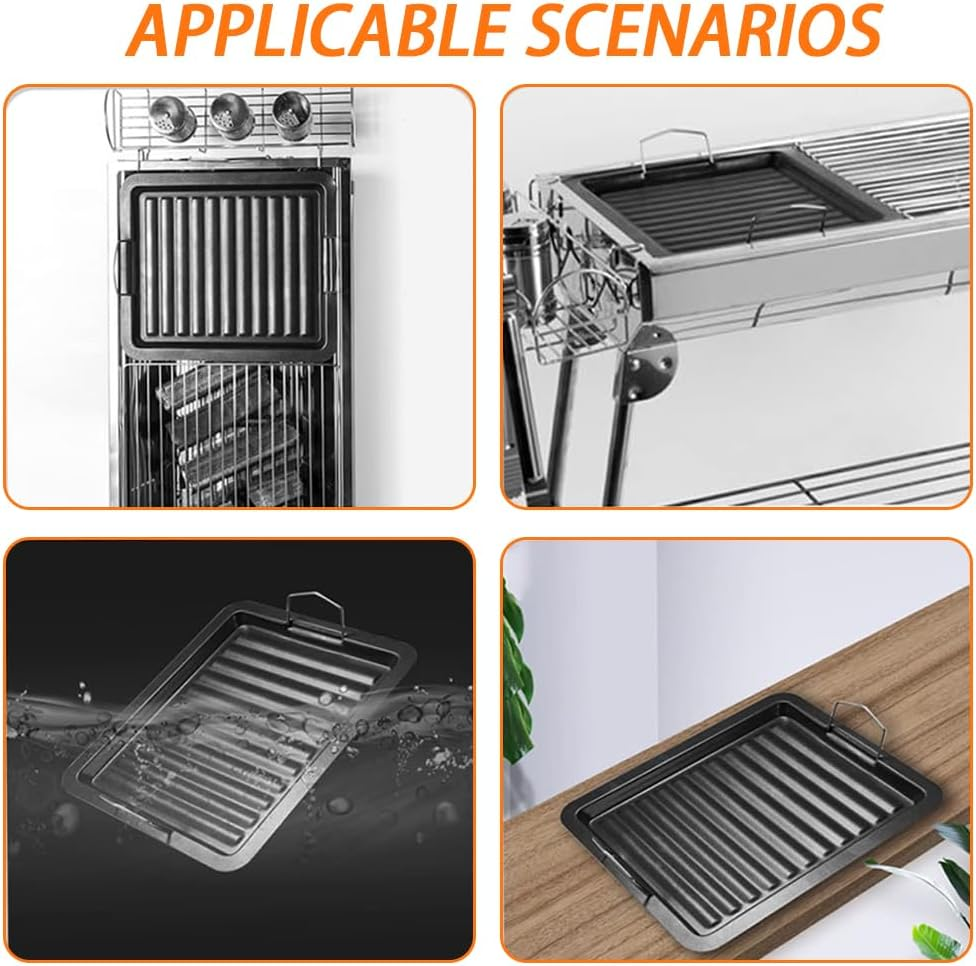 Nonstick Square Grill Pan, Stainless Steel Barbecue Pan, Grilling Frying Plate Formeats Steak Fish and Vegetables image number 5