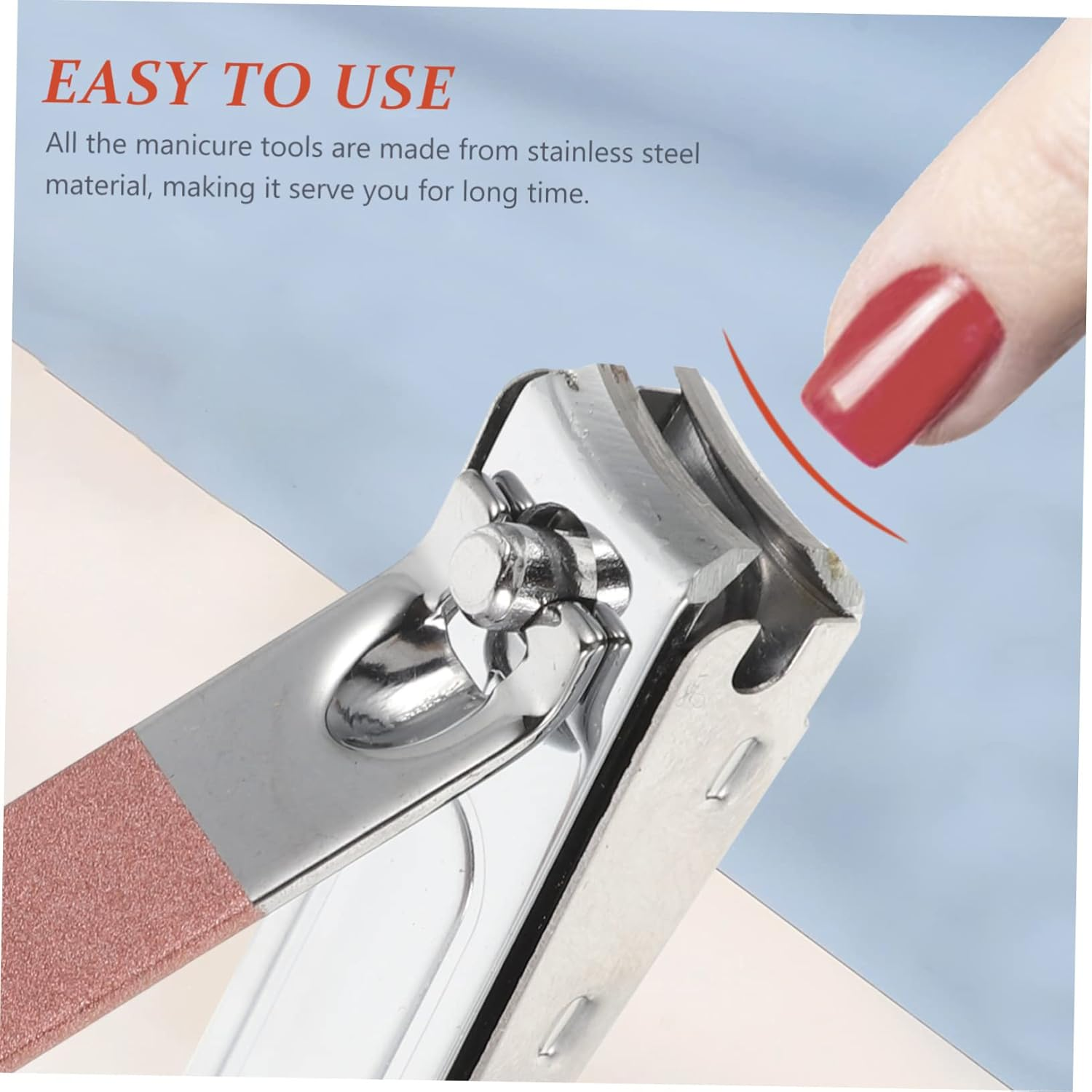 AUTSUPPL 1Set Stainless Steel Nail Clippers Portable Travel Pedicure Kit Professional Tools for Men and Women Grooming Essentials for Fingernails and Toenails image number 2