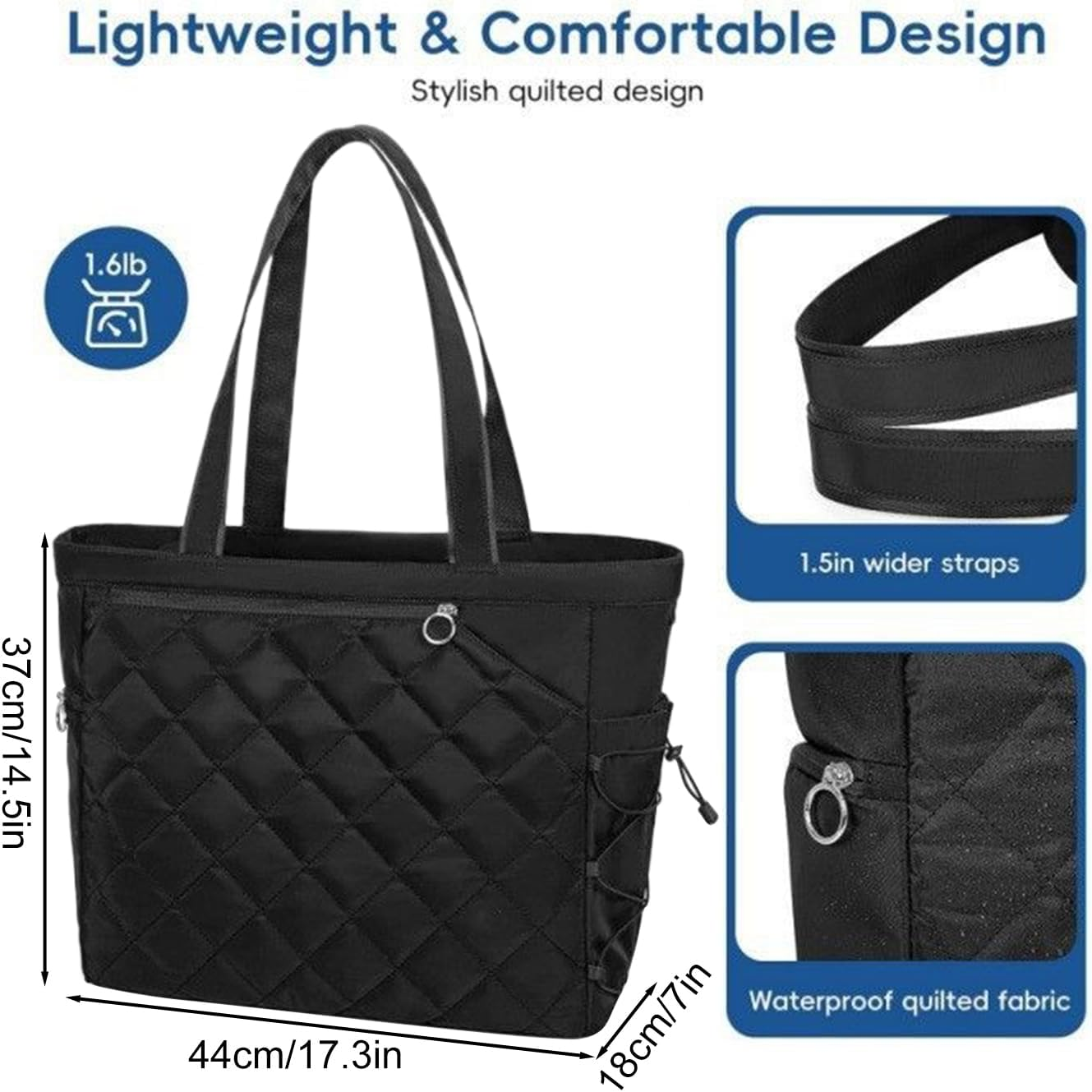 Large Tennis Tote, Portable Sports Storage for Rackets and Sneakers, Exercise Gear Organizer with Hydration Compartment, Spacious Workout Bag for Training, Travel, Fitness, Weekend Use, 17.32 Inches image number 5